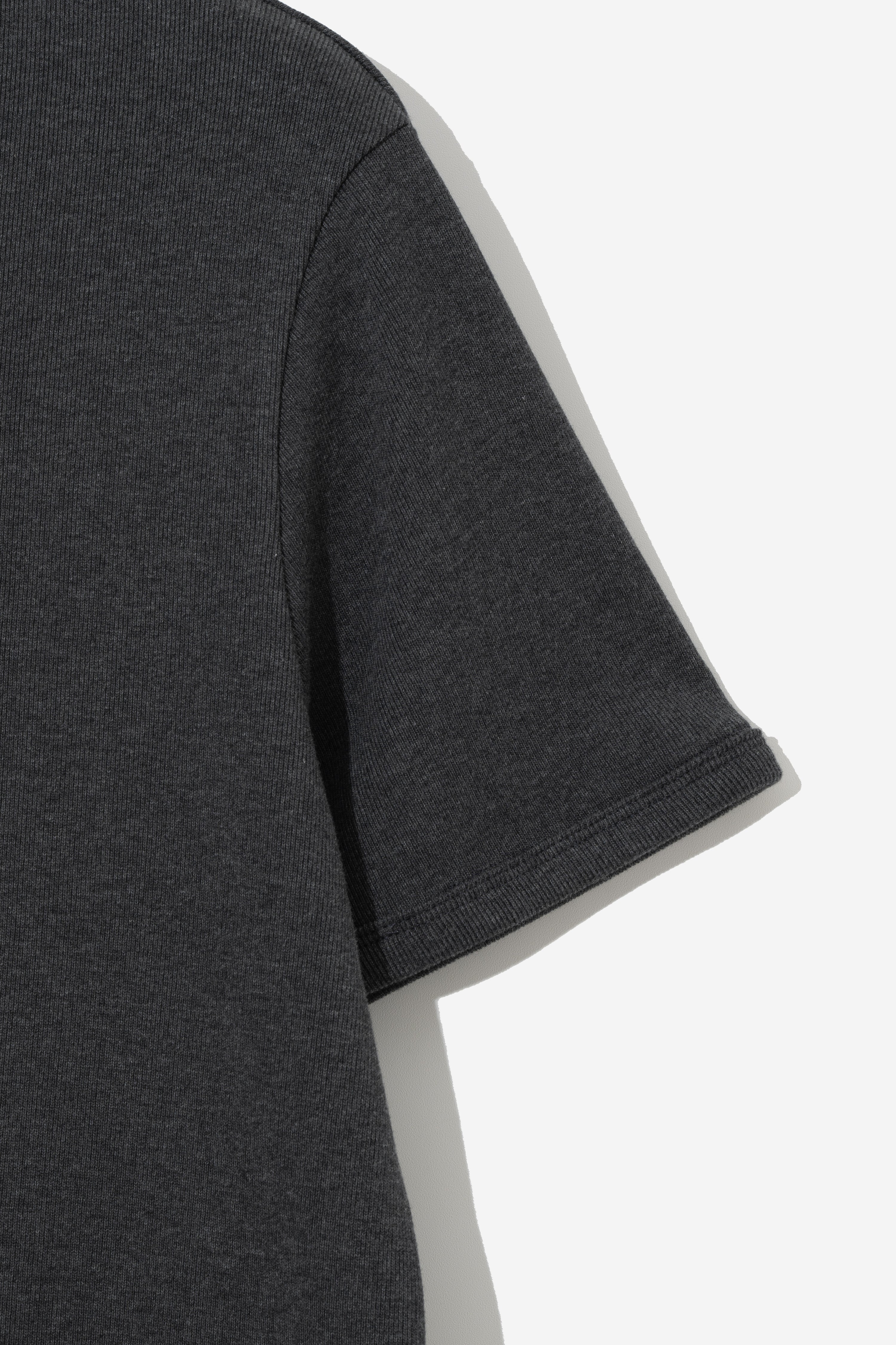 European Ribbed T-Shirt - Charcoal Melange