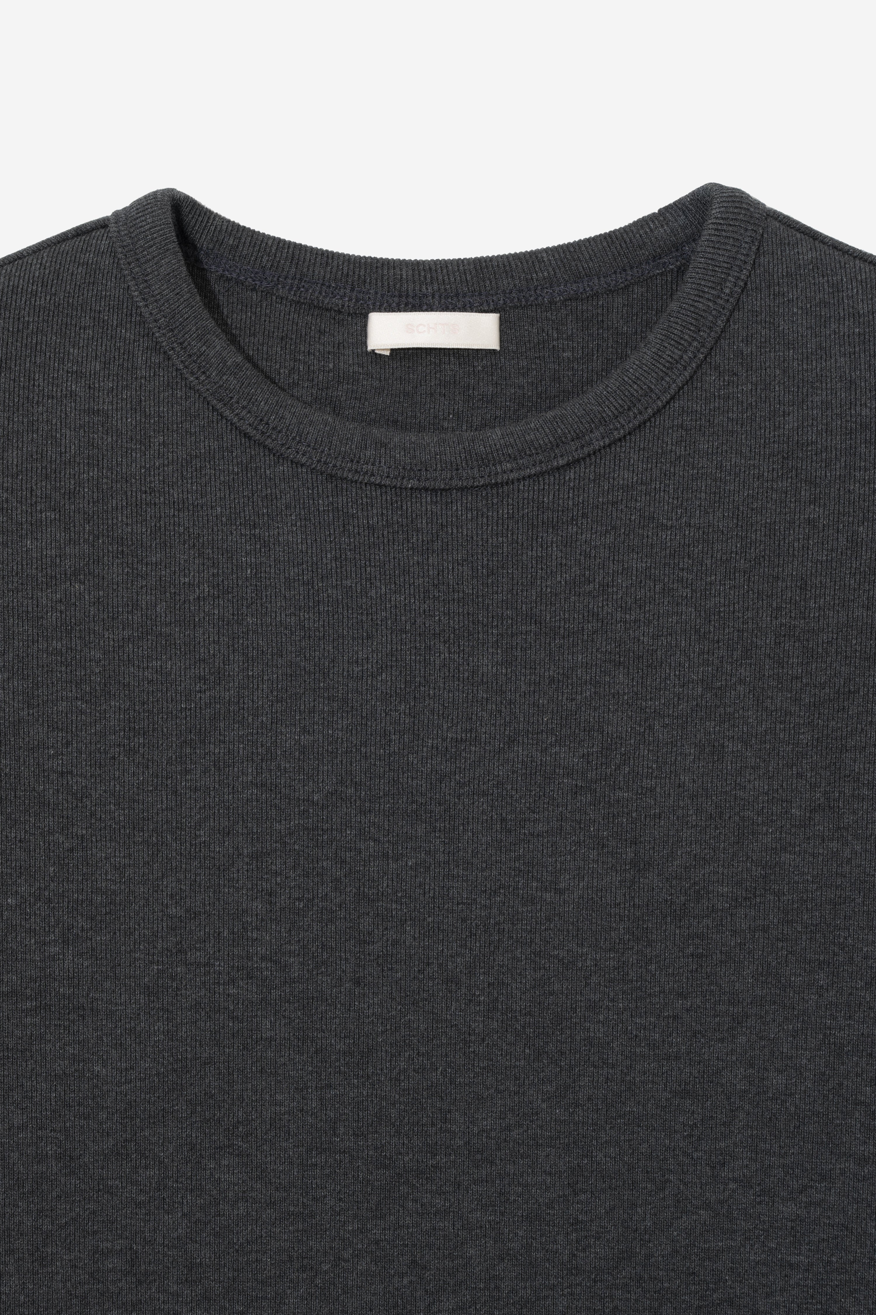 European Ribbed T-Shirt - Charcoal Melange