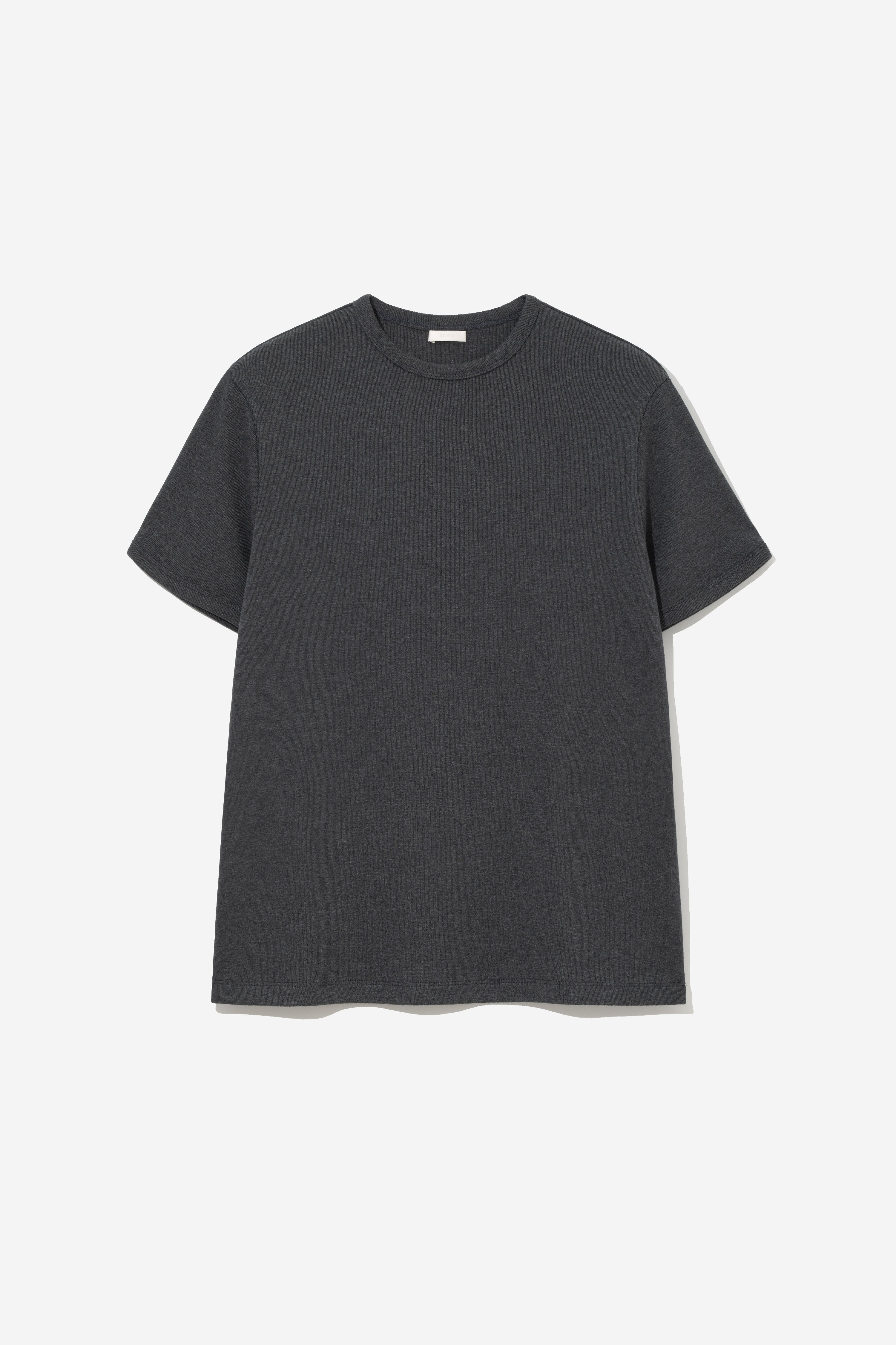 European Ribbed T-Shirt - Charcoal Melange