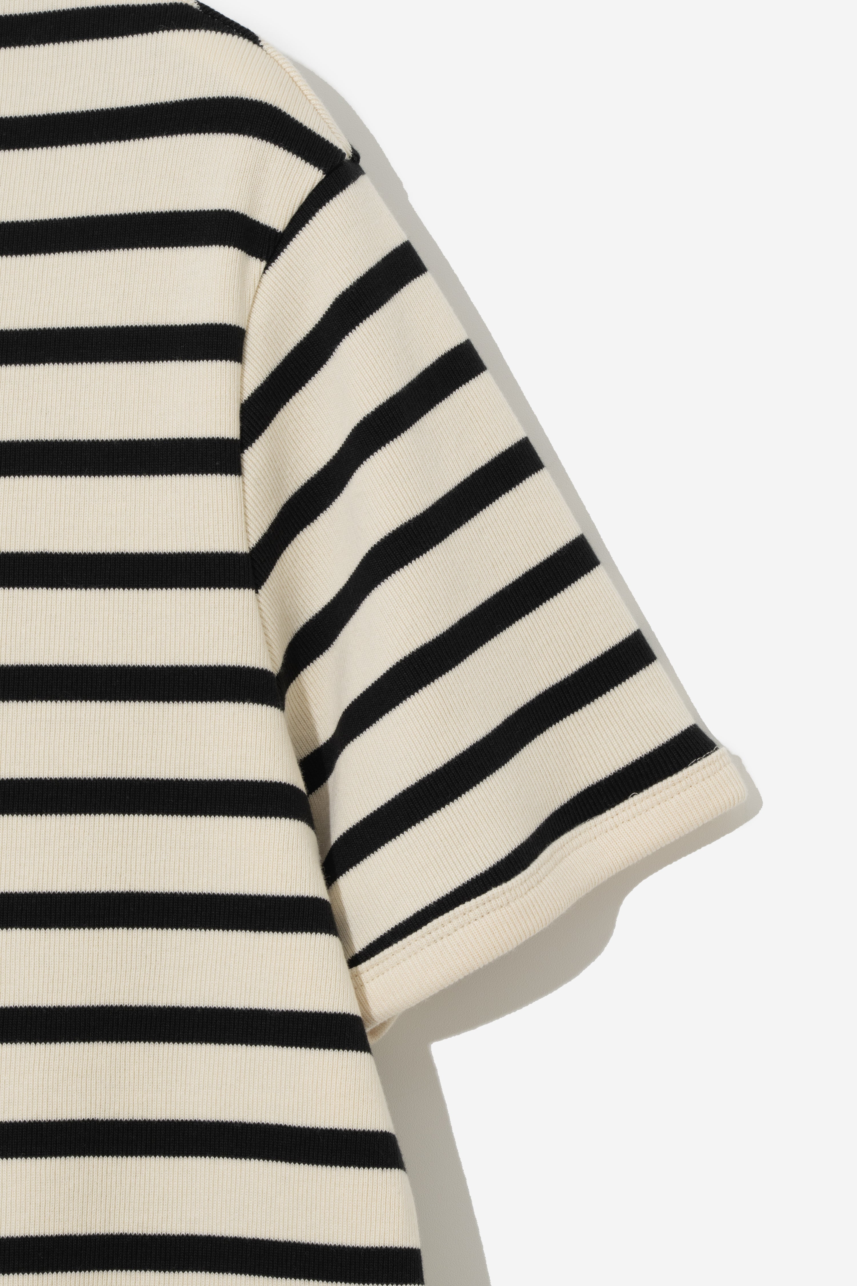European Ribbed T-Shirt - Ivory Stripe