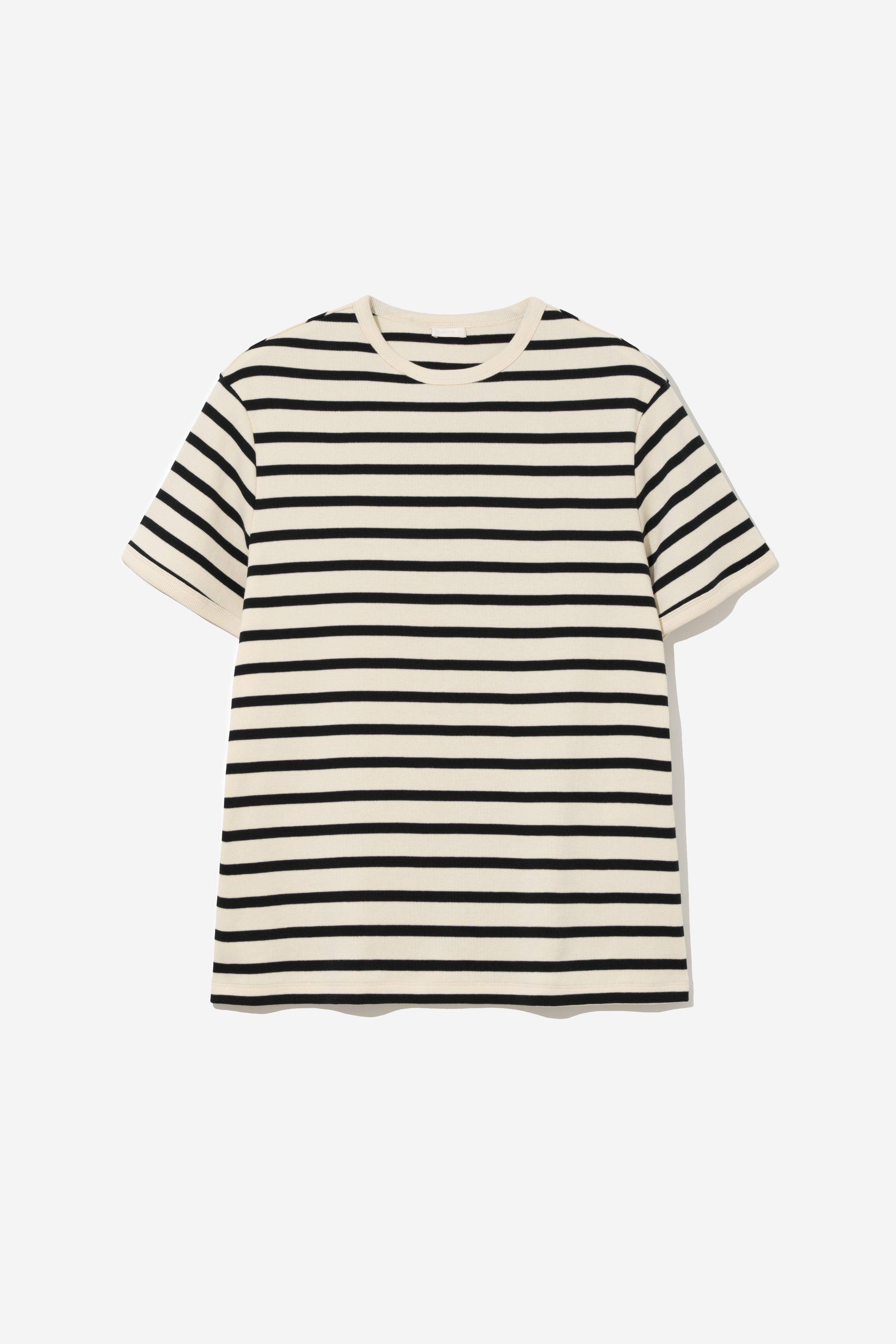 European Ribbed T-Shirt - Ivory Stripe