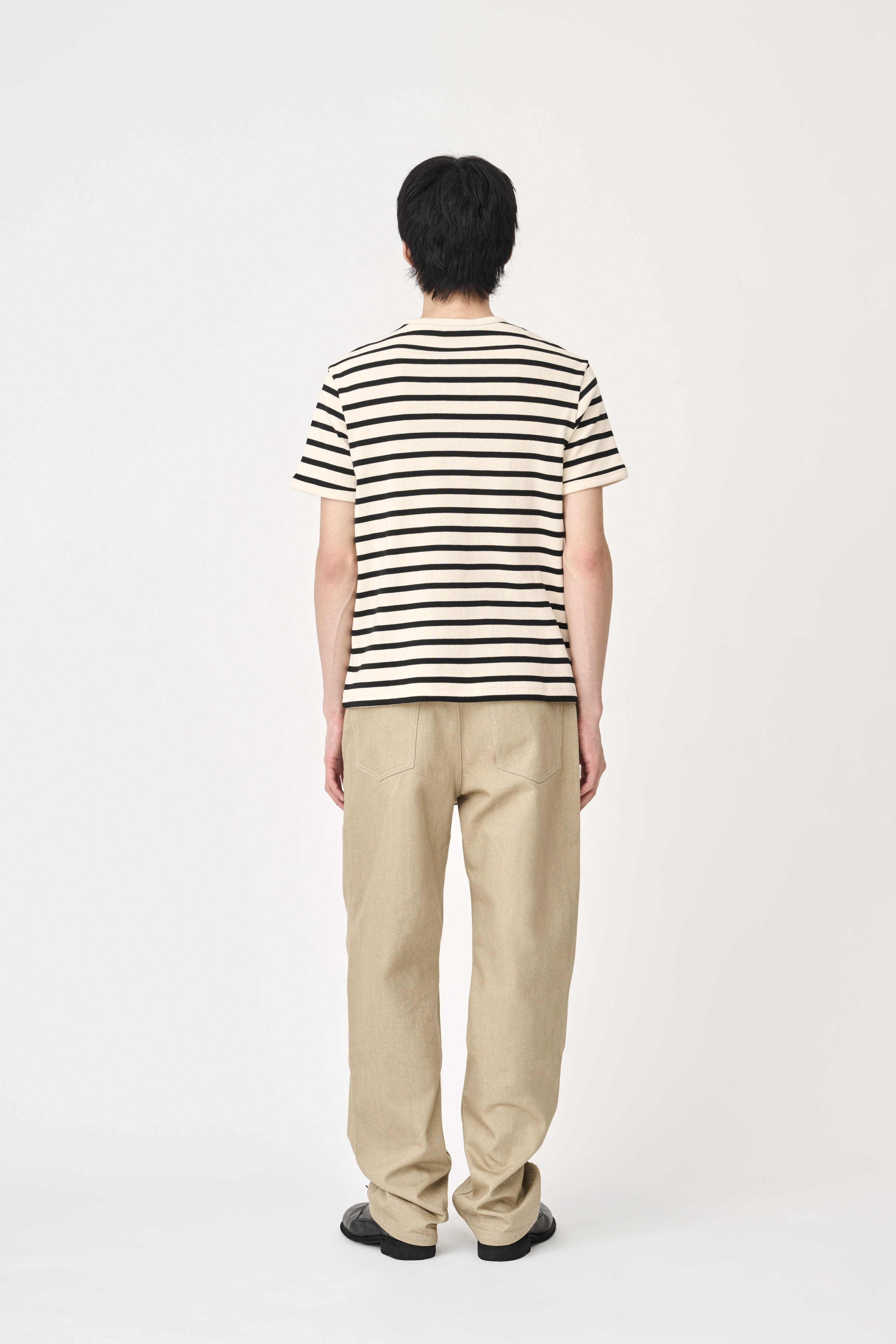 European Ribbed T-Shirt - Ivory Stripe