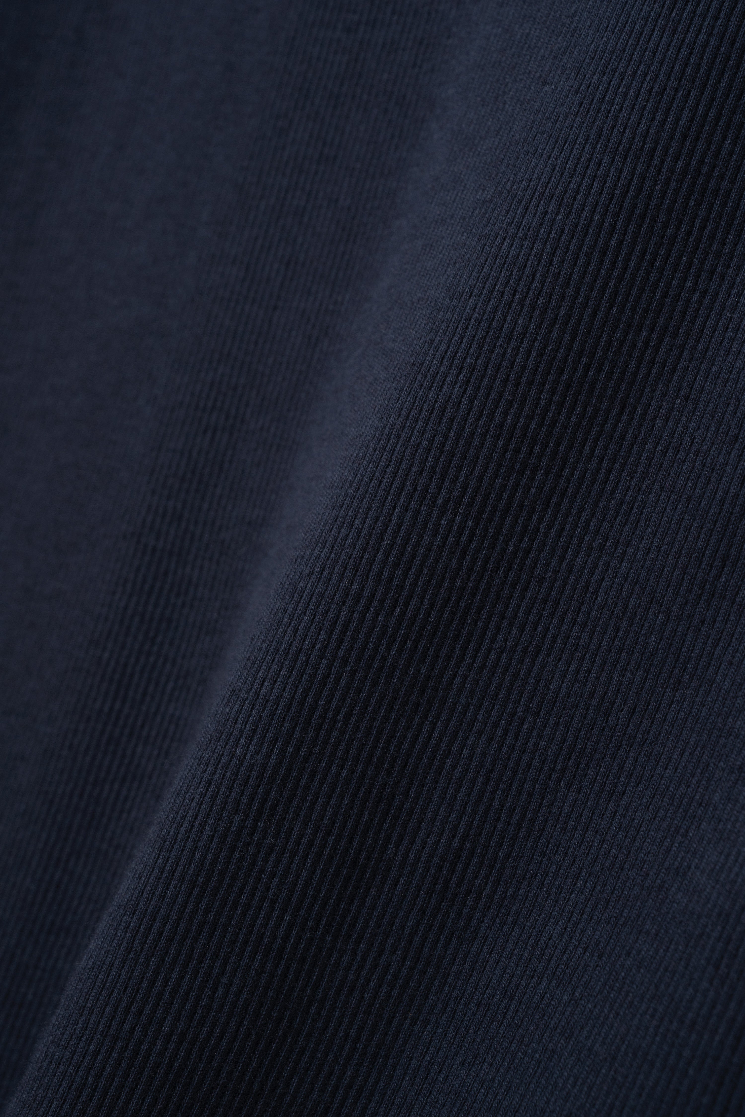 Fine Ribbed Henley T-Shirt - Navy