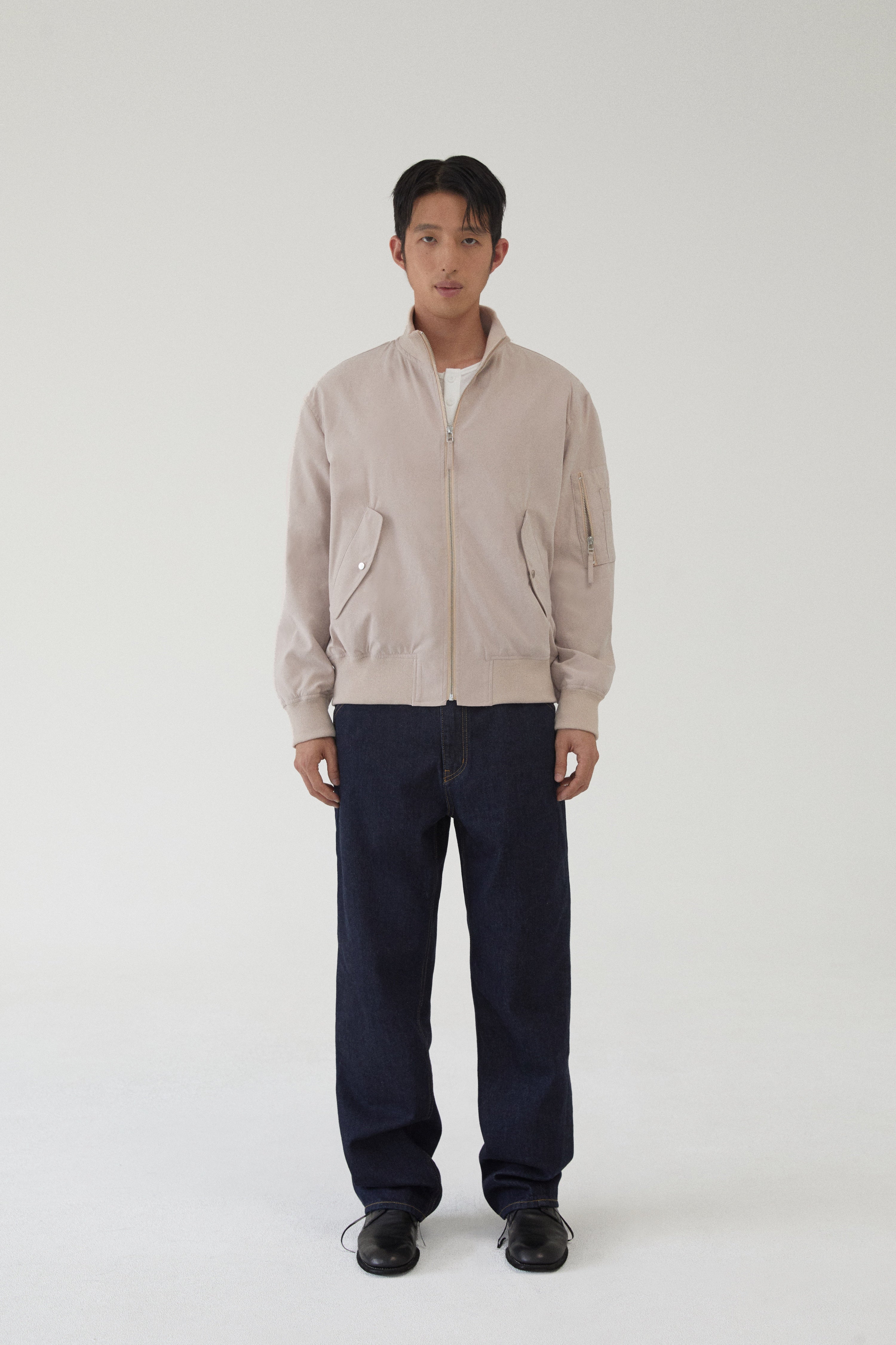 High Neck Bomber - Peach Beige
