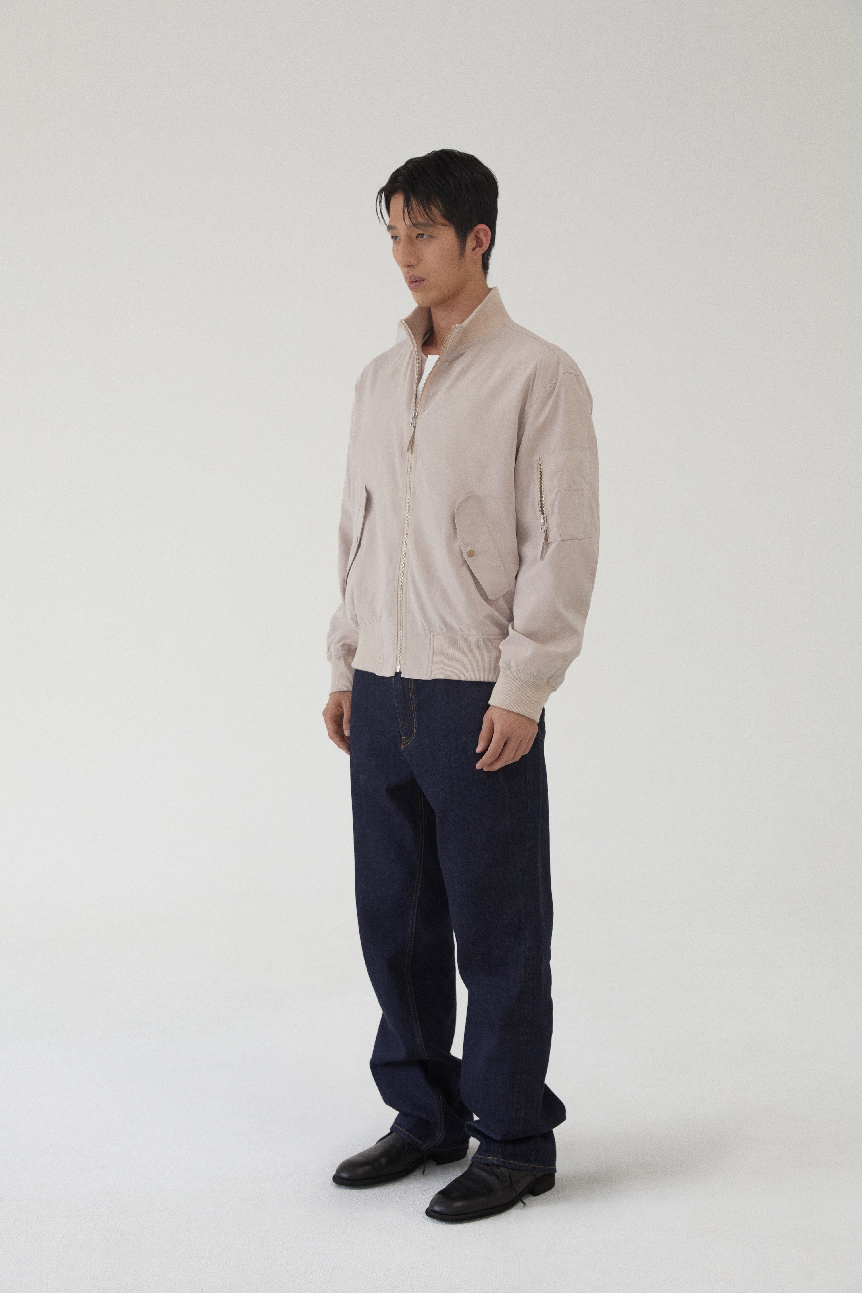 High Neck Bomber - Peach Beige