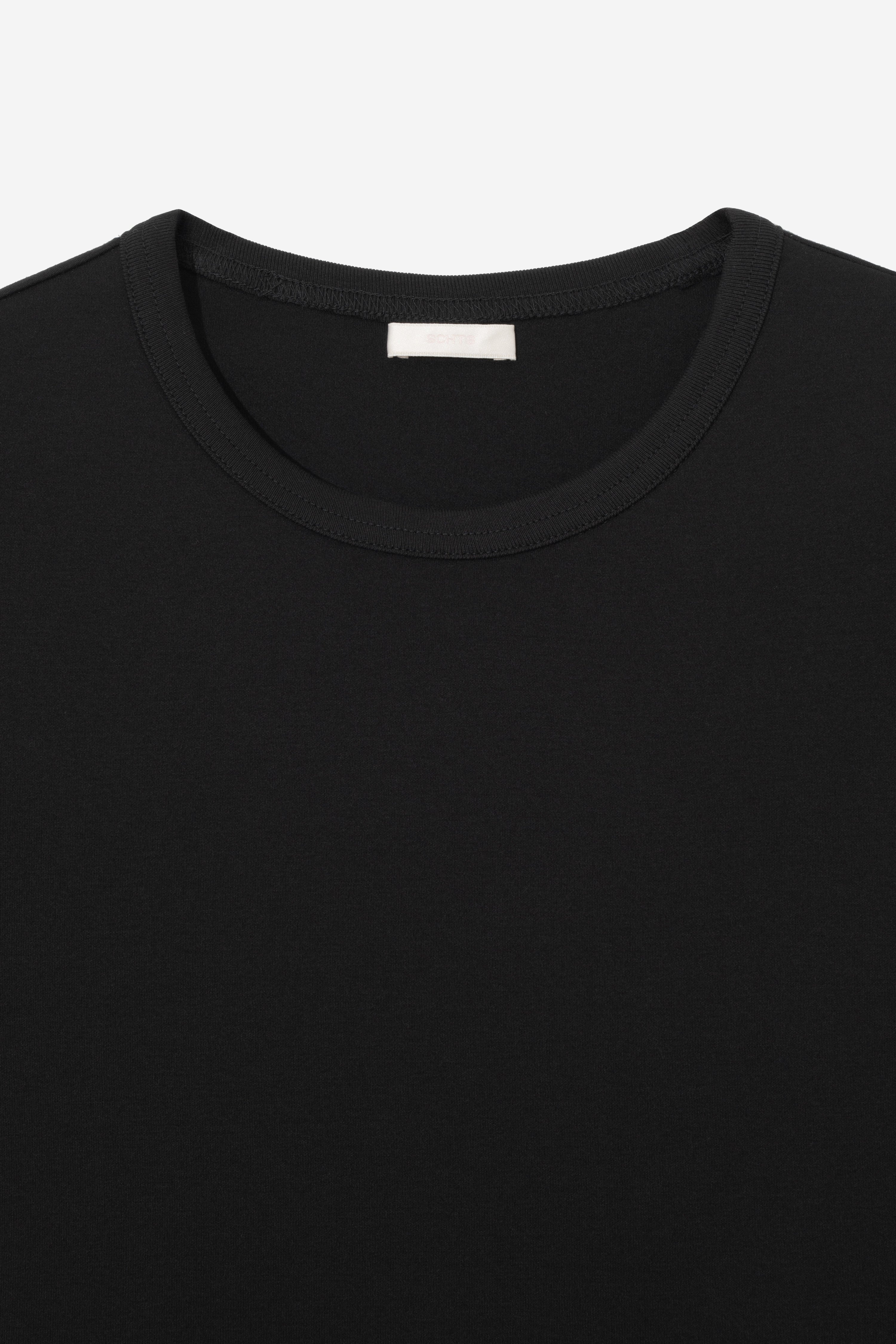 Minimalist Suvin Cotton T-Shirt - Deep Black