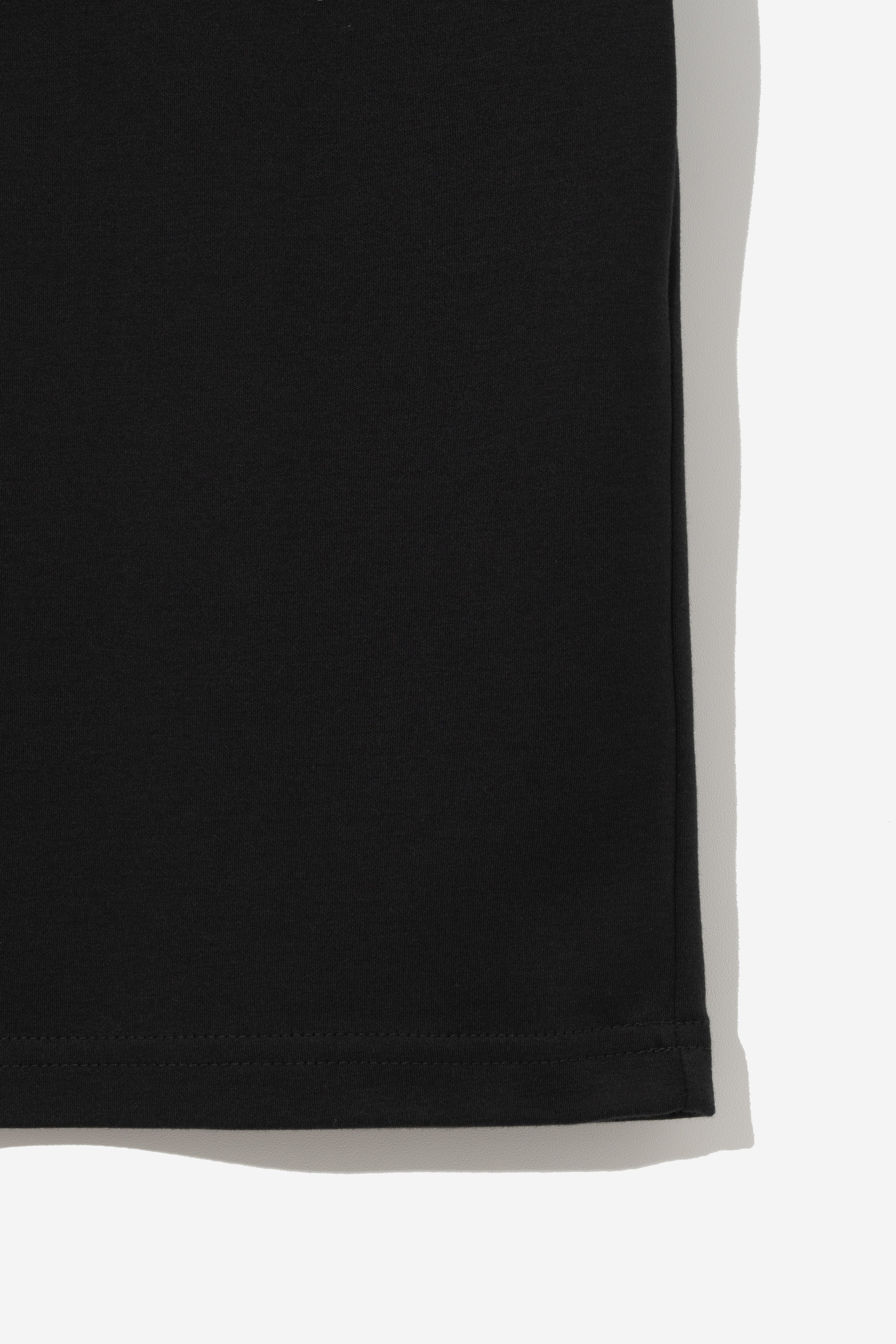 Minimalist Suvin Cotton T-Shirt - Deep Black