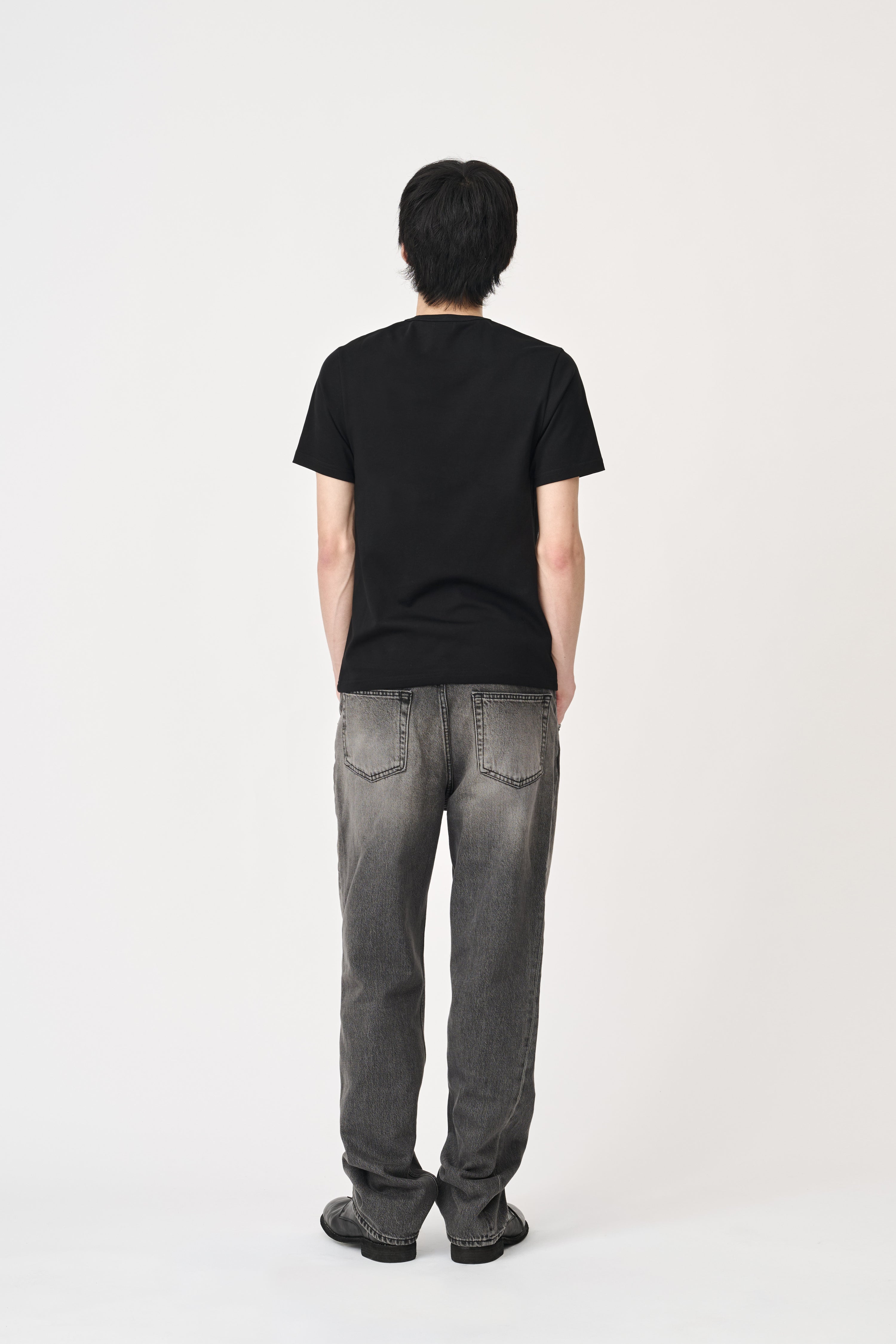 Minimalist Suvin Cotton T-Shirt - Deep Black