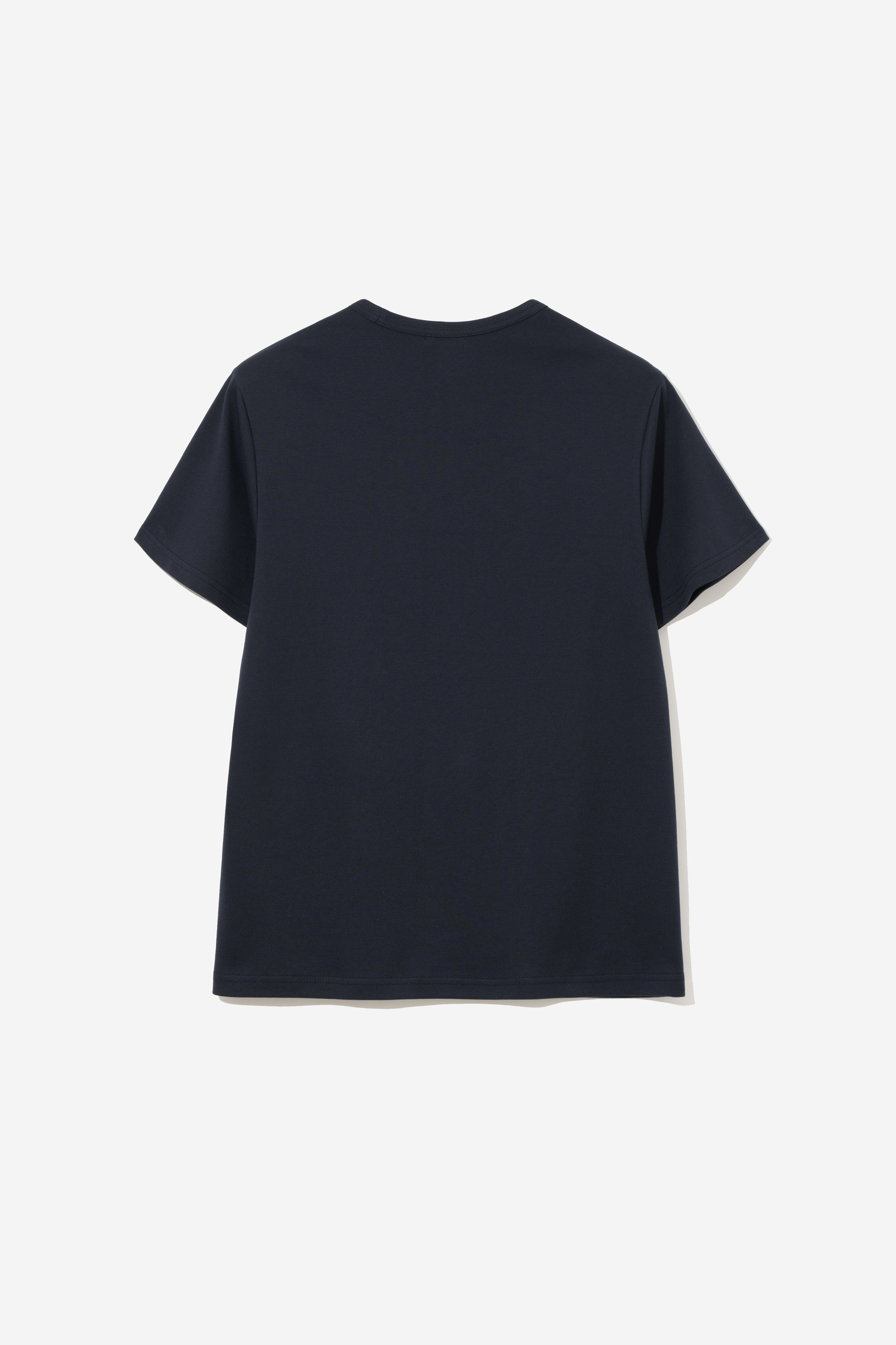 Minimalist Suvin Cotton T-Shirt - Mid Night Navy