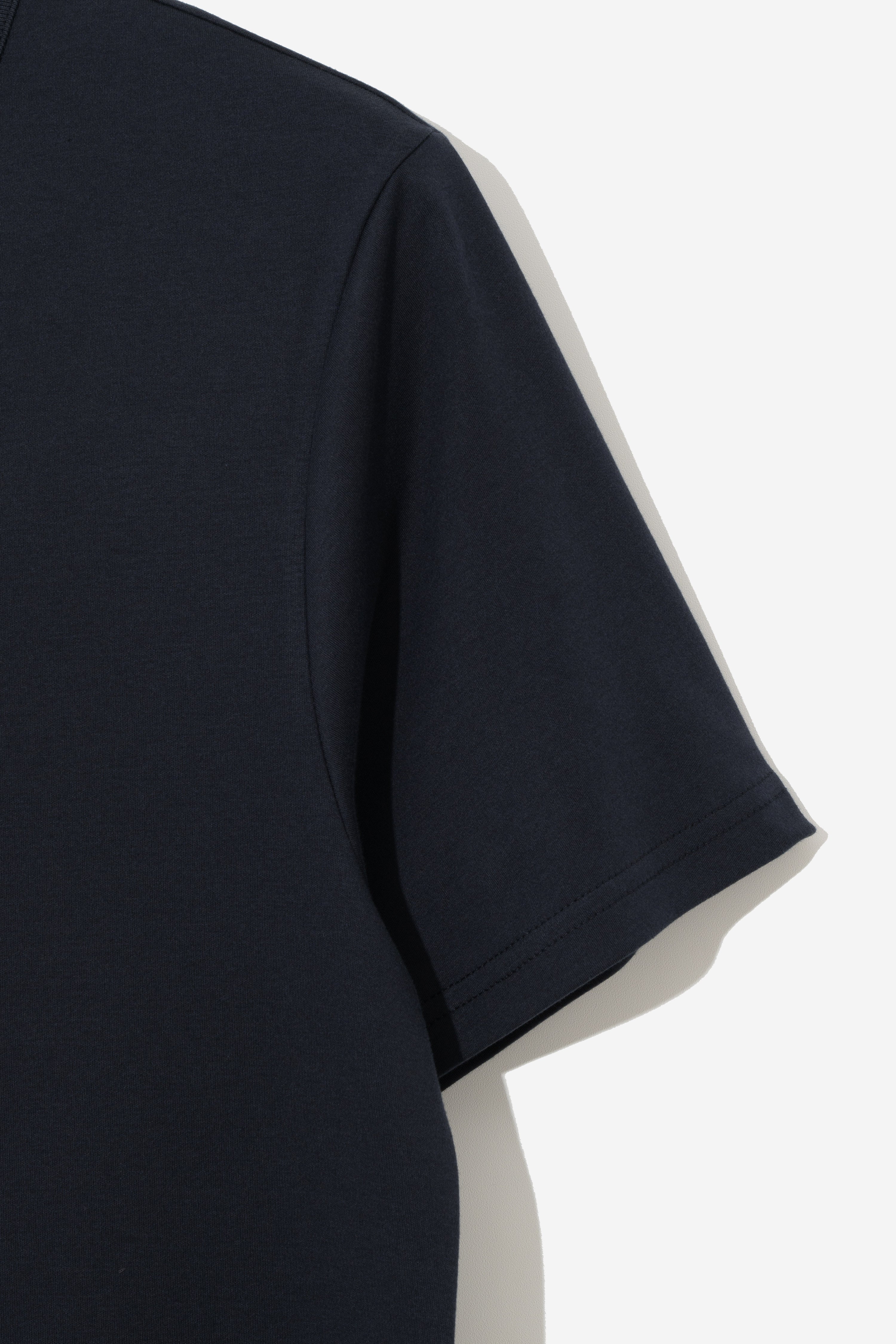 Minimalist Suvin Cotton T-Shirt - Mid Night Navy