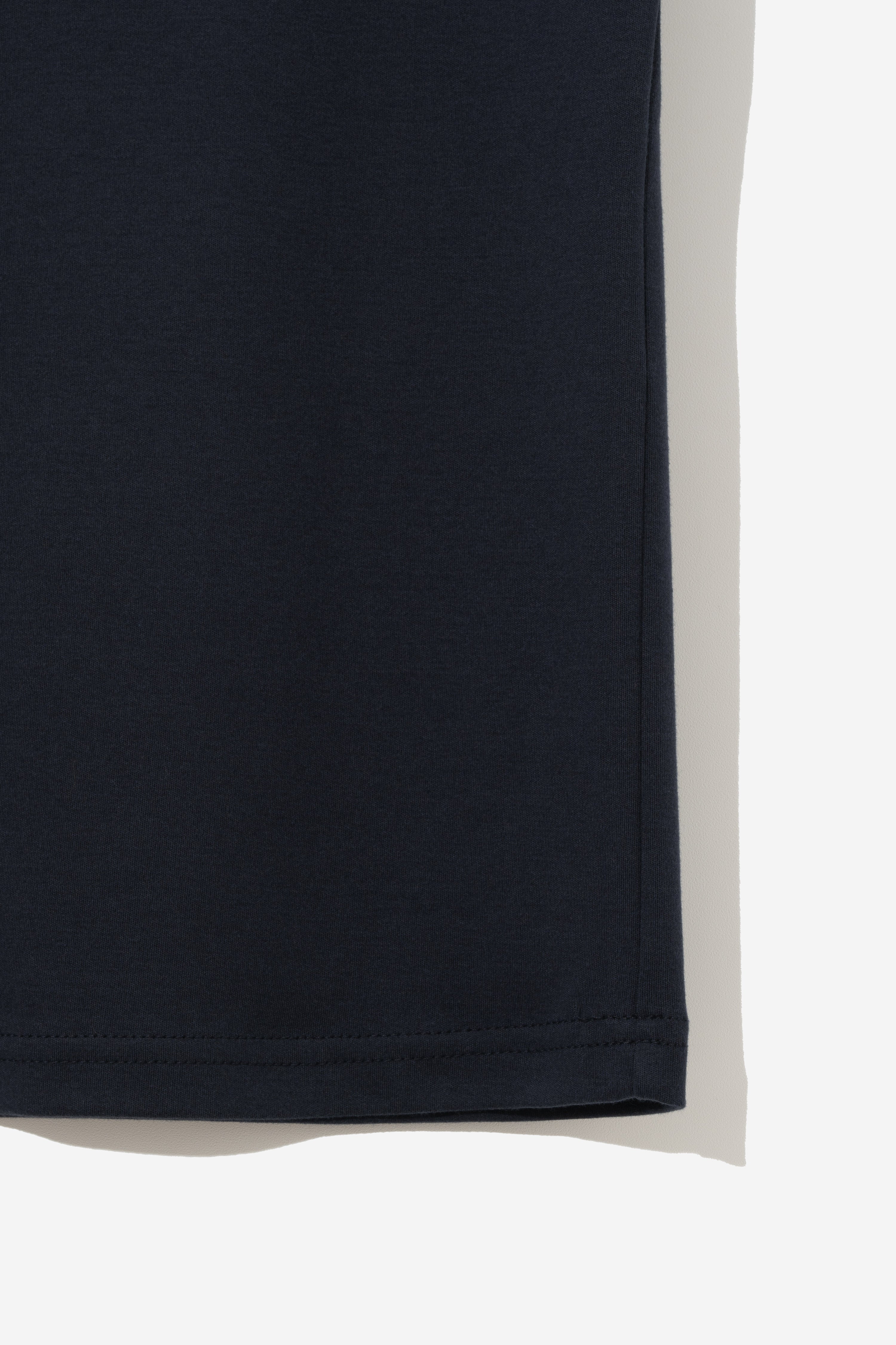 Minimalist Suvin Cotton T-Shirt - Mid Night Navy