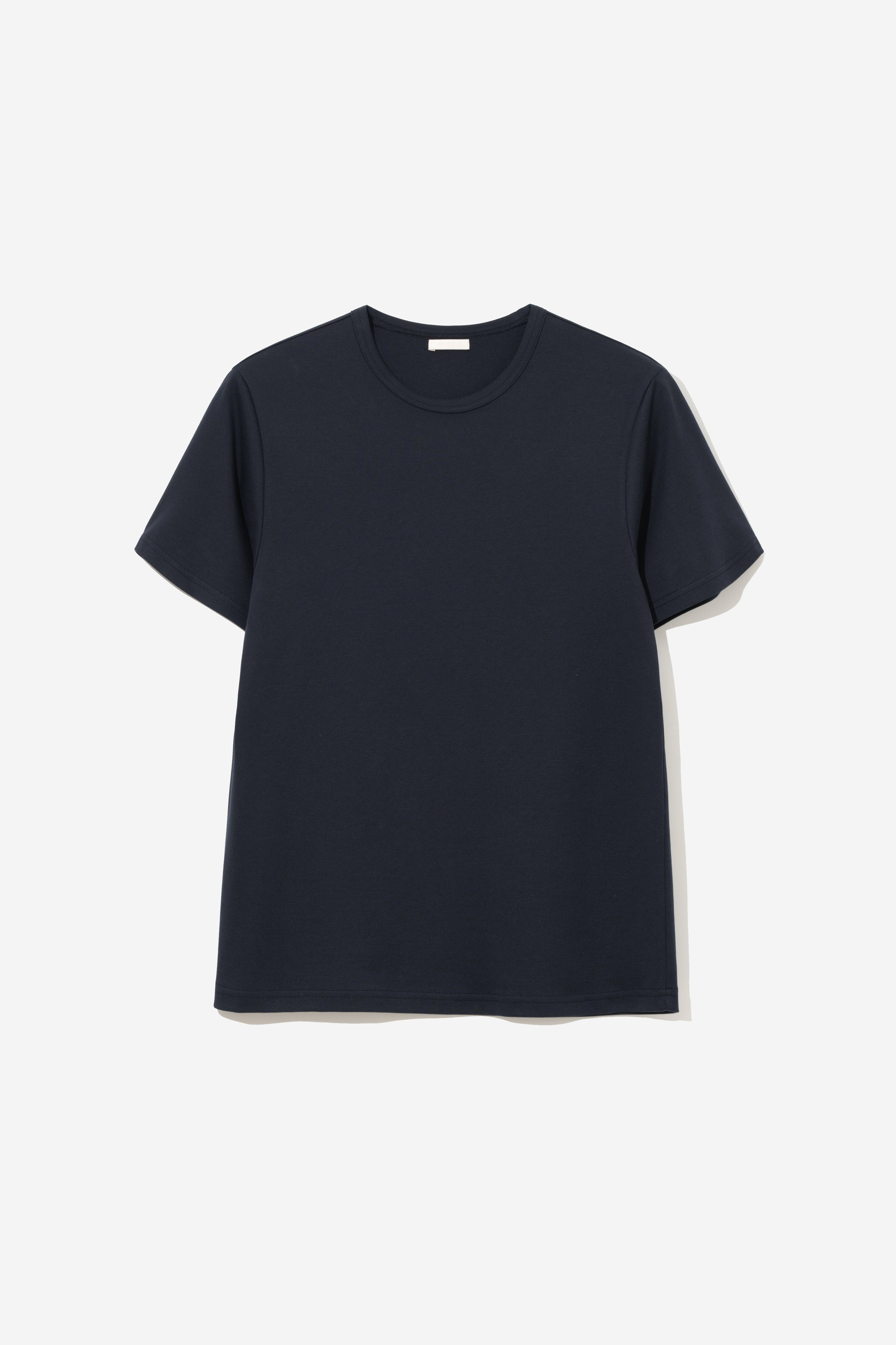 Minimalist Suvin Cotton T-Shirt - Mid Night Navy