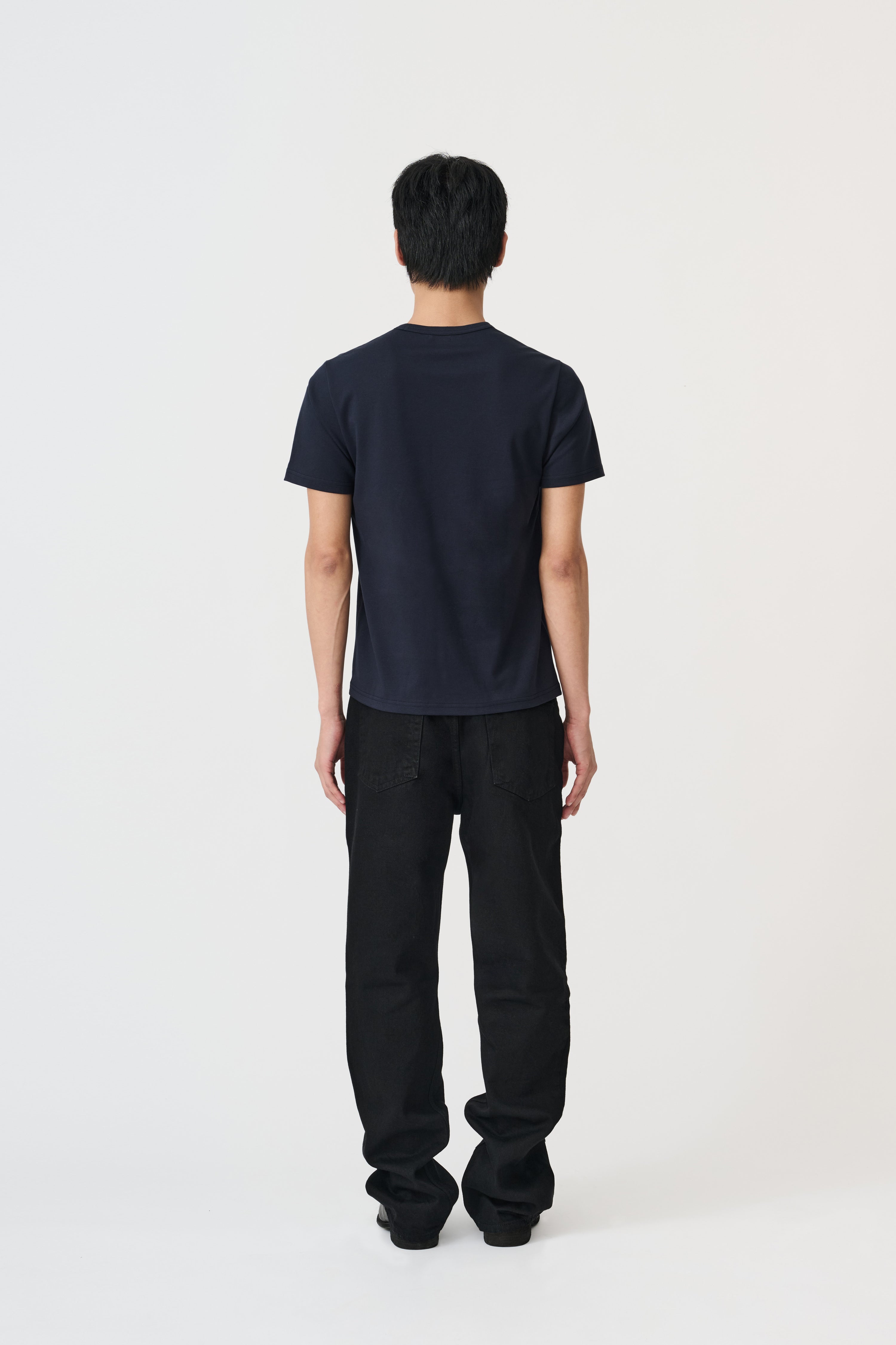 Minimalist Suvin Cotton T-Shirt - Mid Night Navy