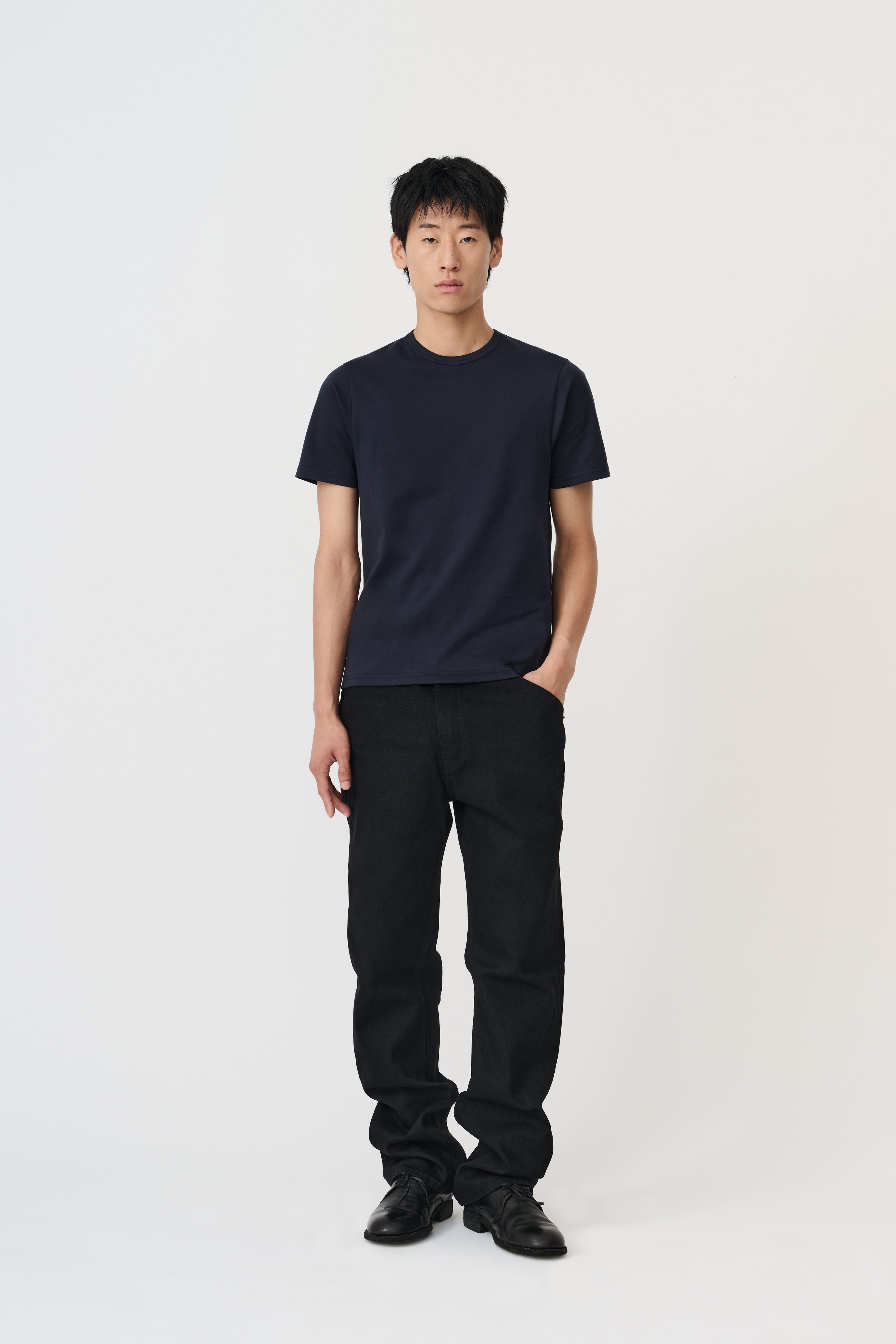 Minimalist Suvin Cotton T-Shirt - Mid Night Navy