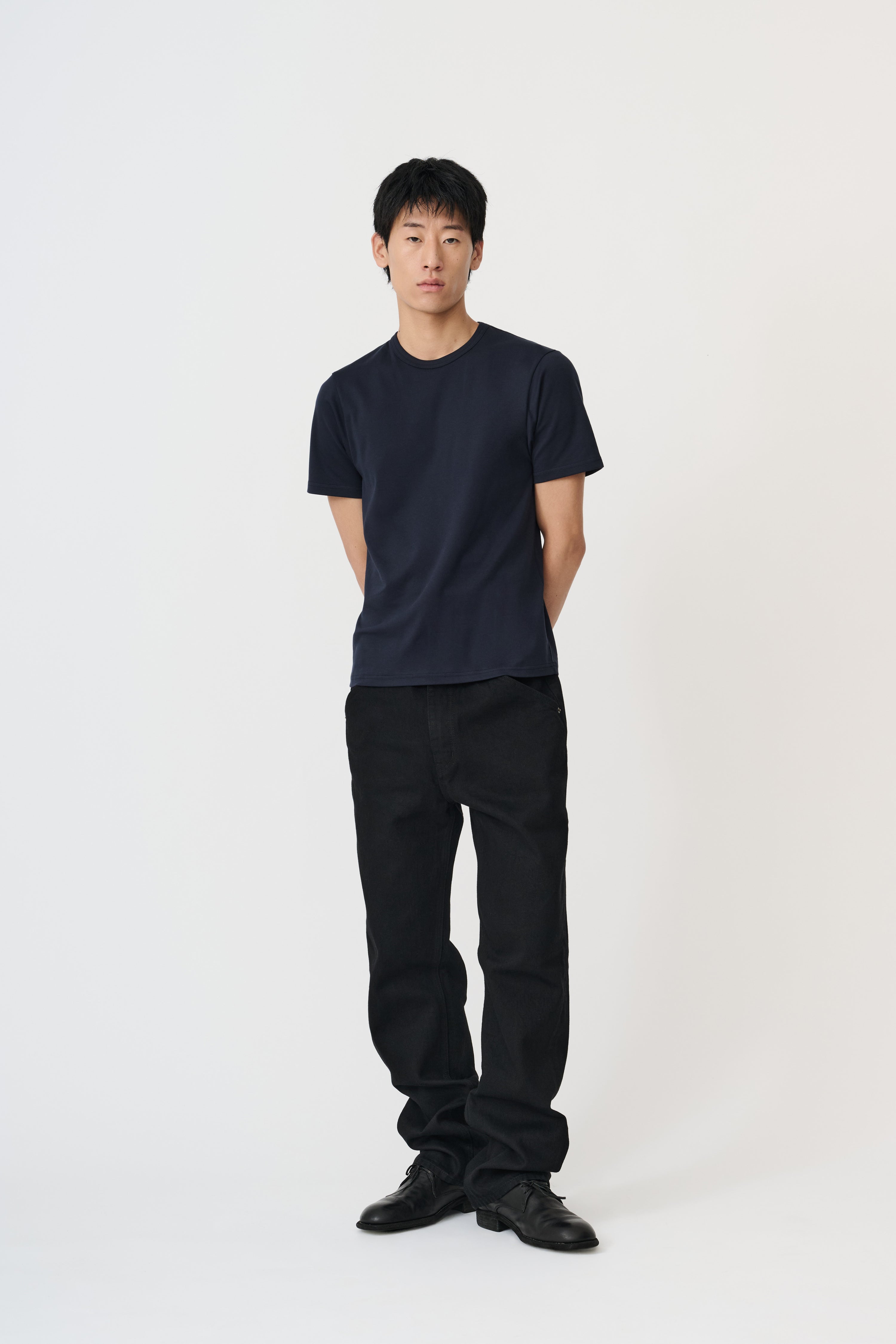 Minimalist Suvin Cotton T-Shirt - Mid Night Navy
