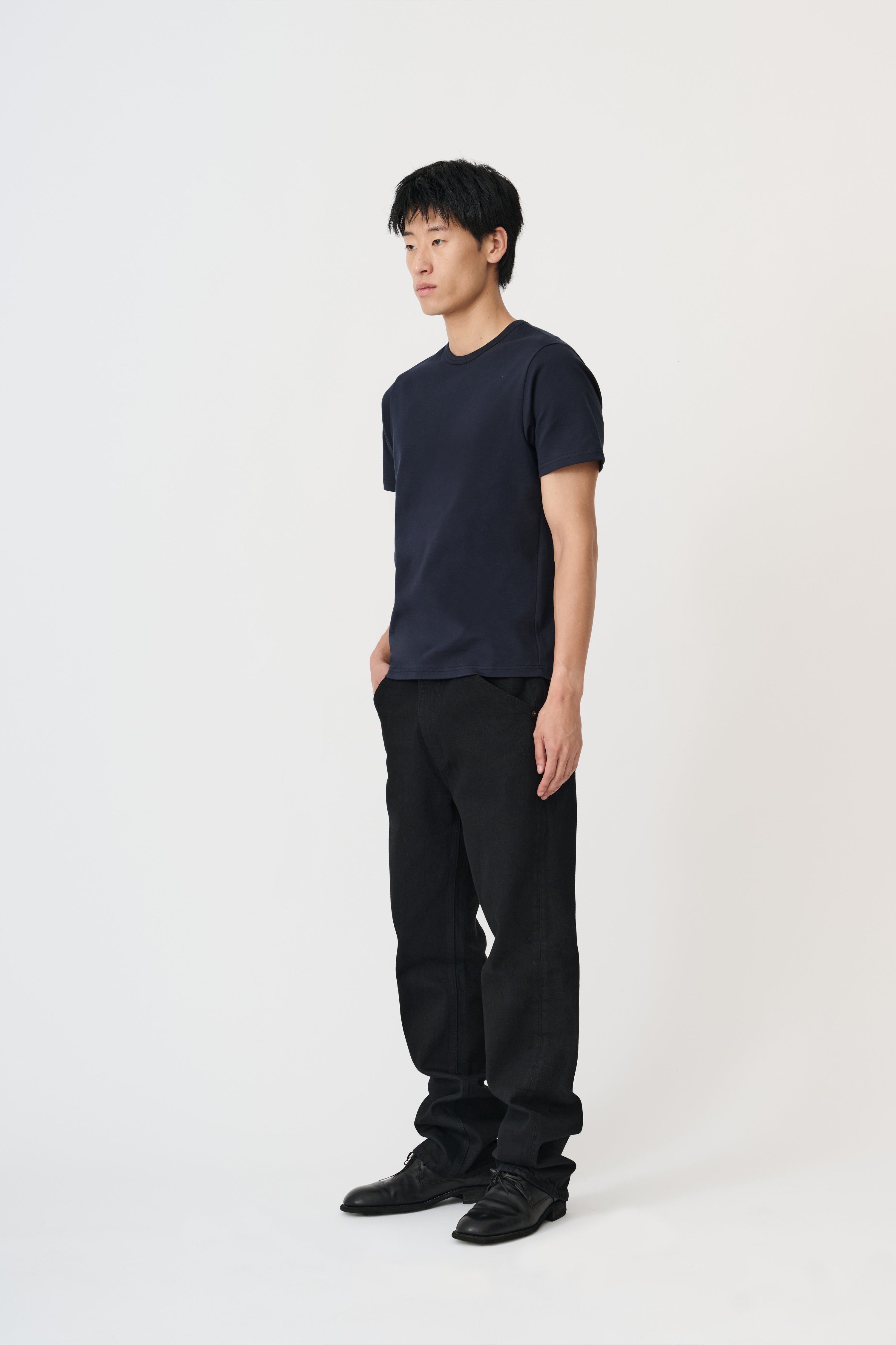 Minimalist Suvin Cotton T-Shirt - Mid Night Navy