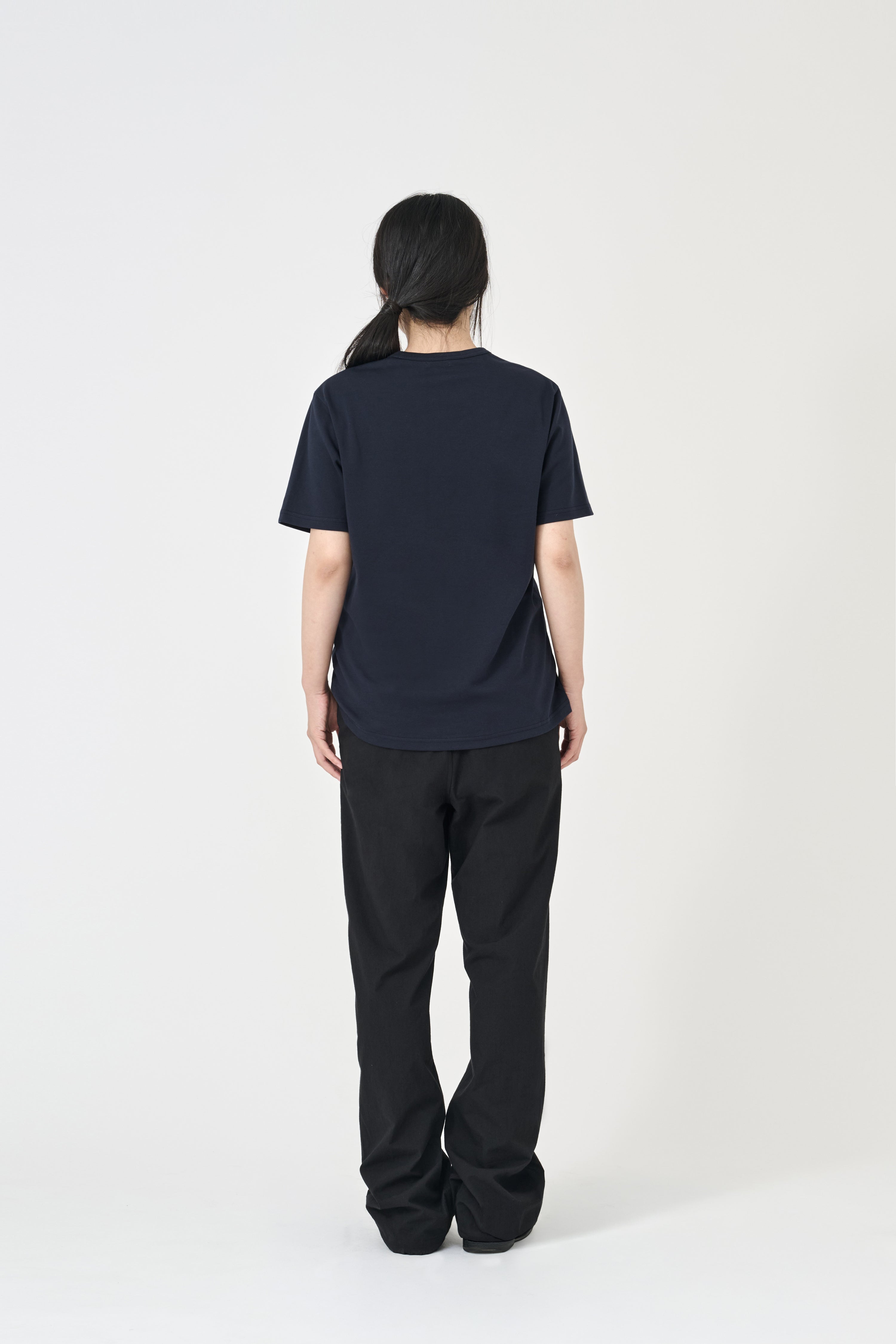 Minimalist Suvin Cotton T-Shirt - Mid Night Navy