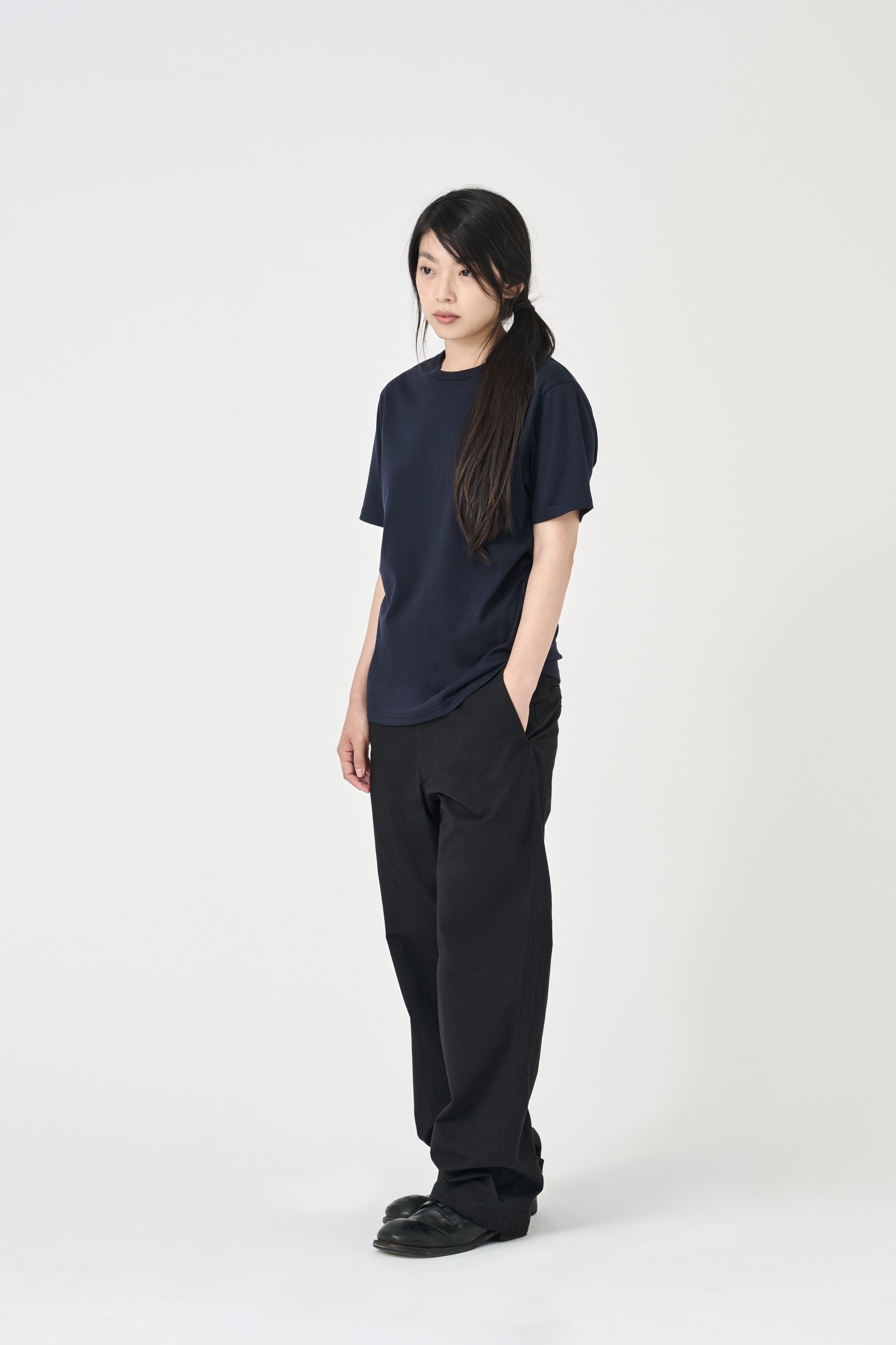 Minimalist Suvin Cotton T-Shirt - Mid Night Navy