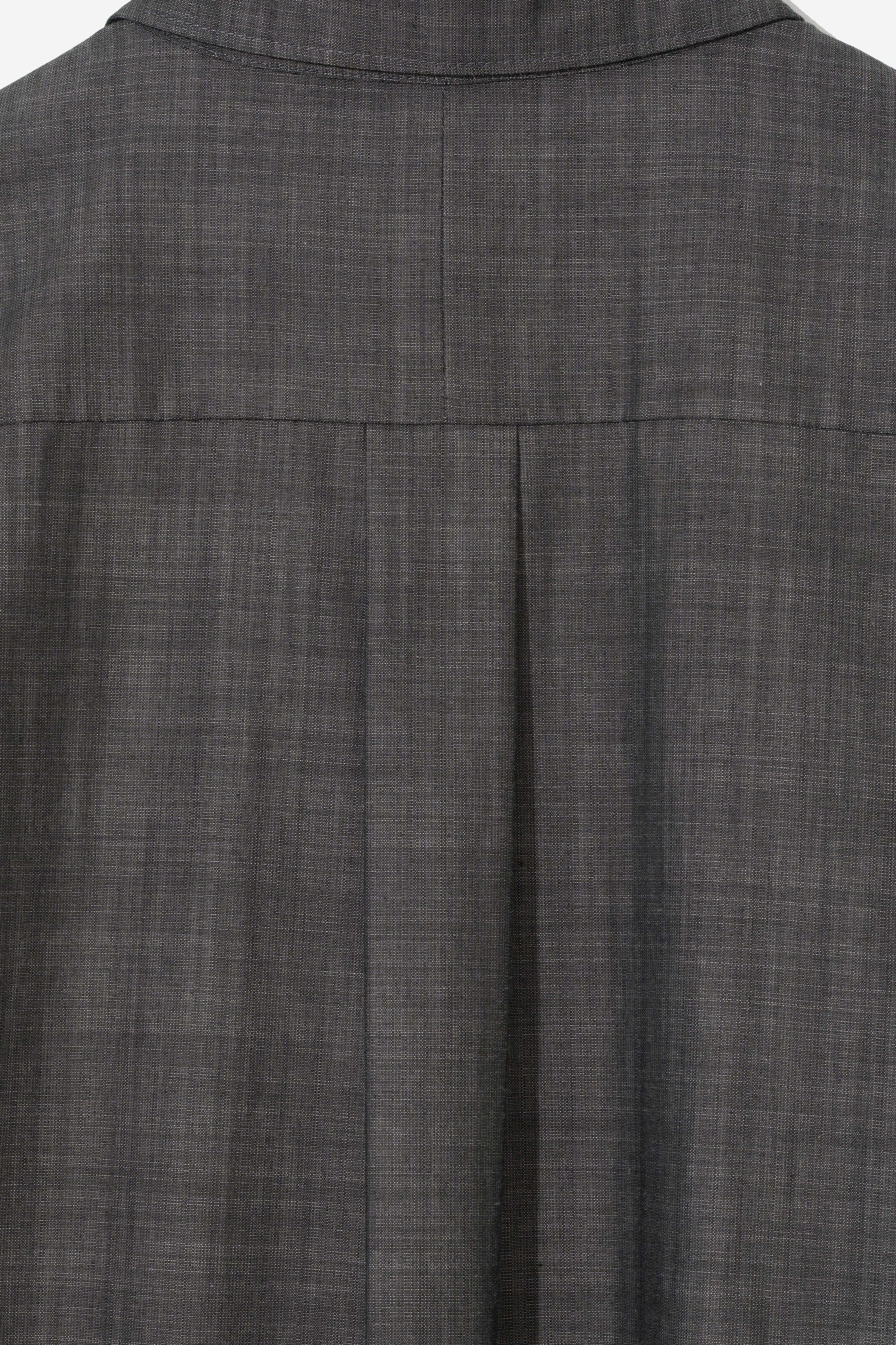Organic Typewriter Cotton Shirt - Glen Charcoal