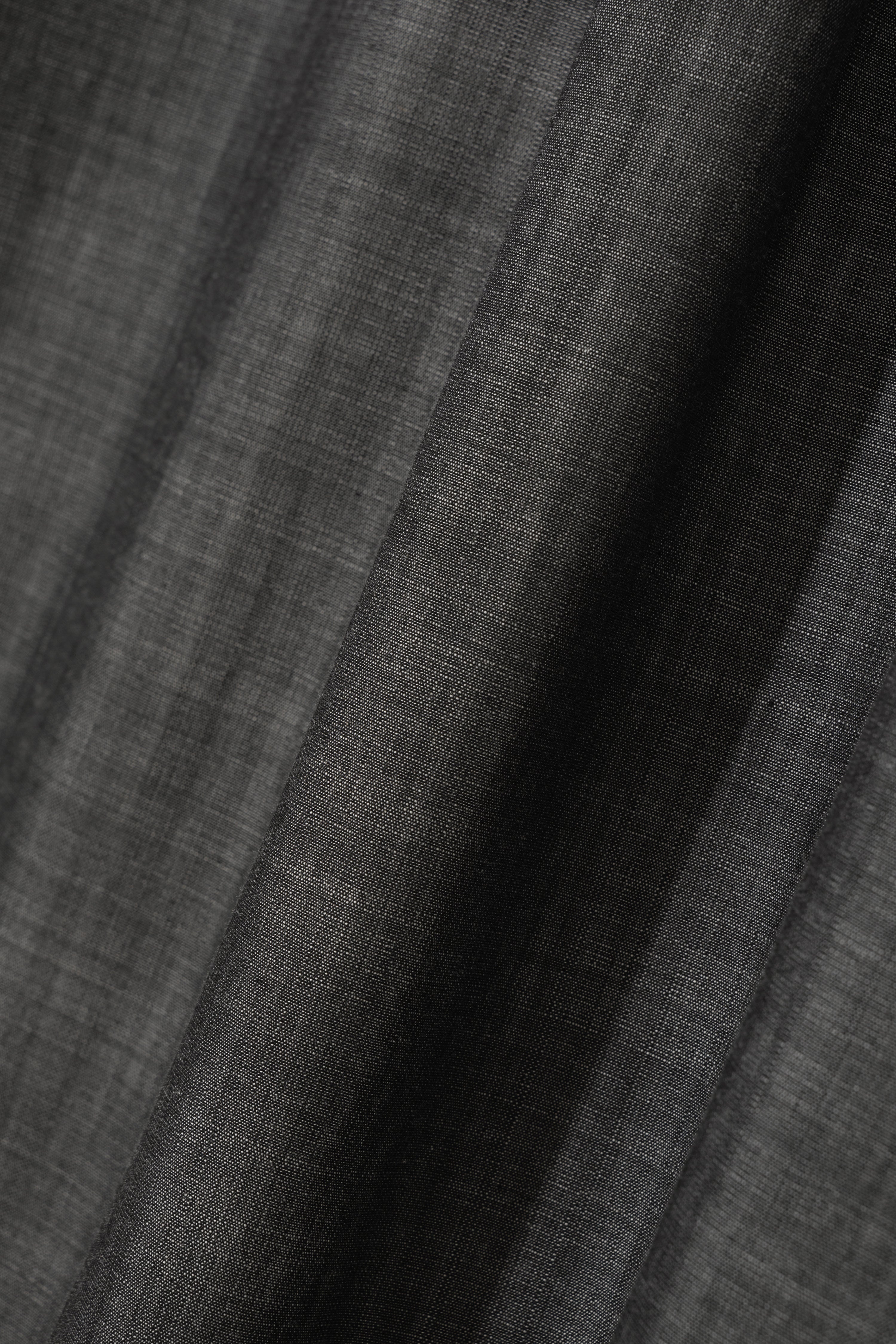 Organic Typewriter Cotton Shirt - Glen Charcoal