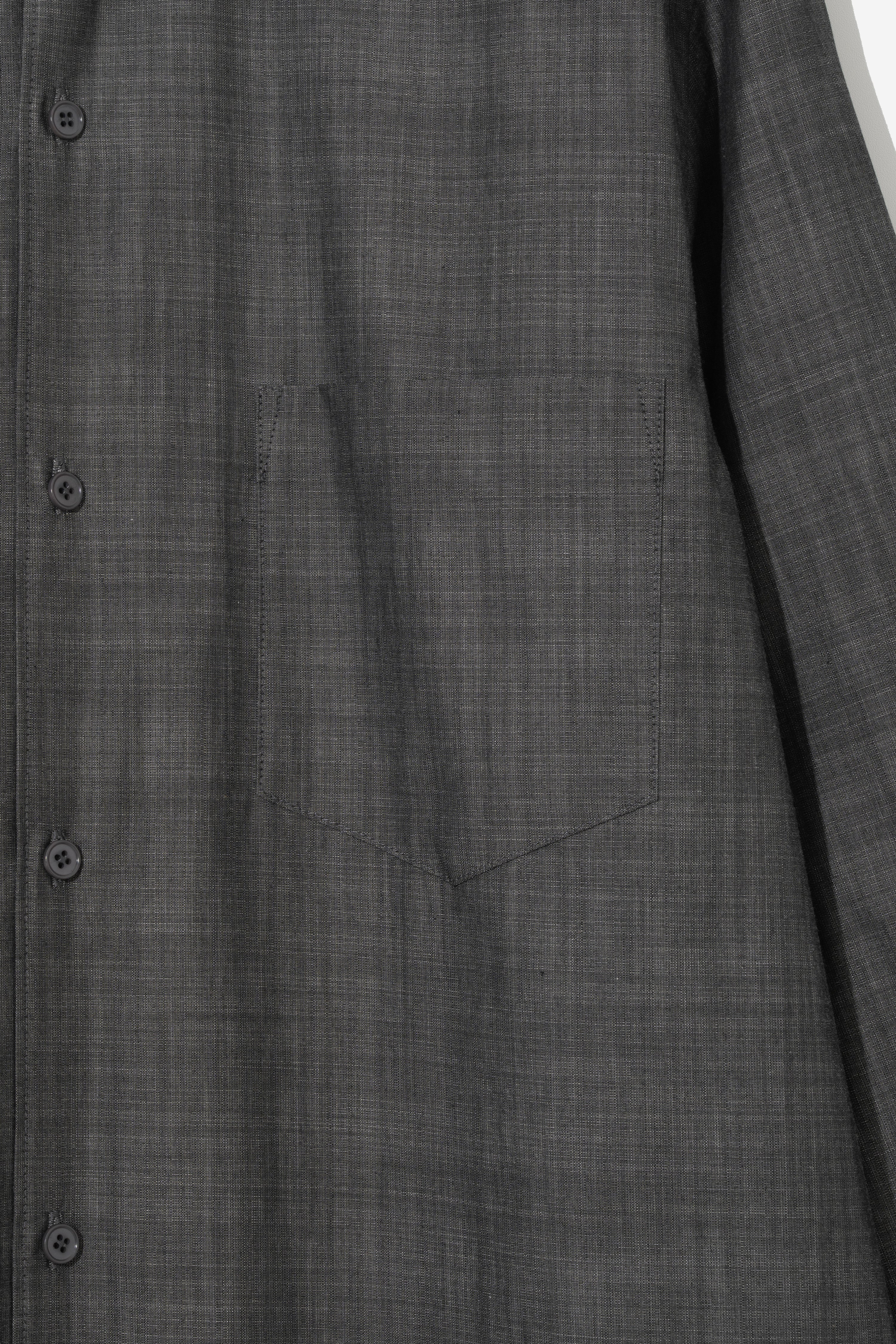 Organic Typewriter Cotton Shirt - Glen Charcoal