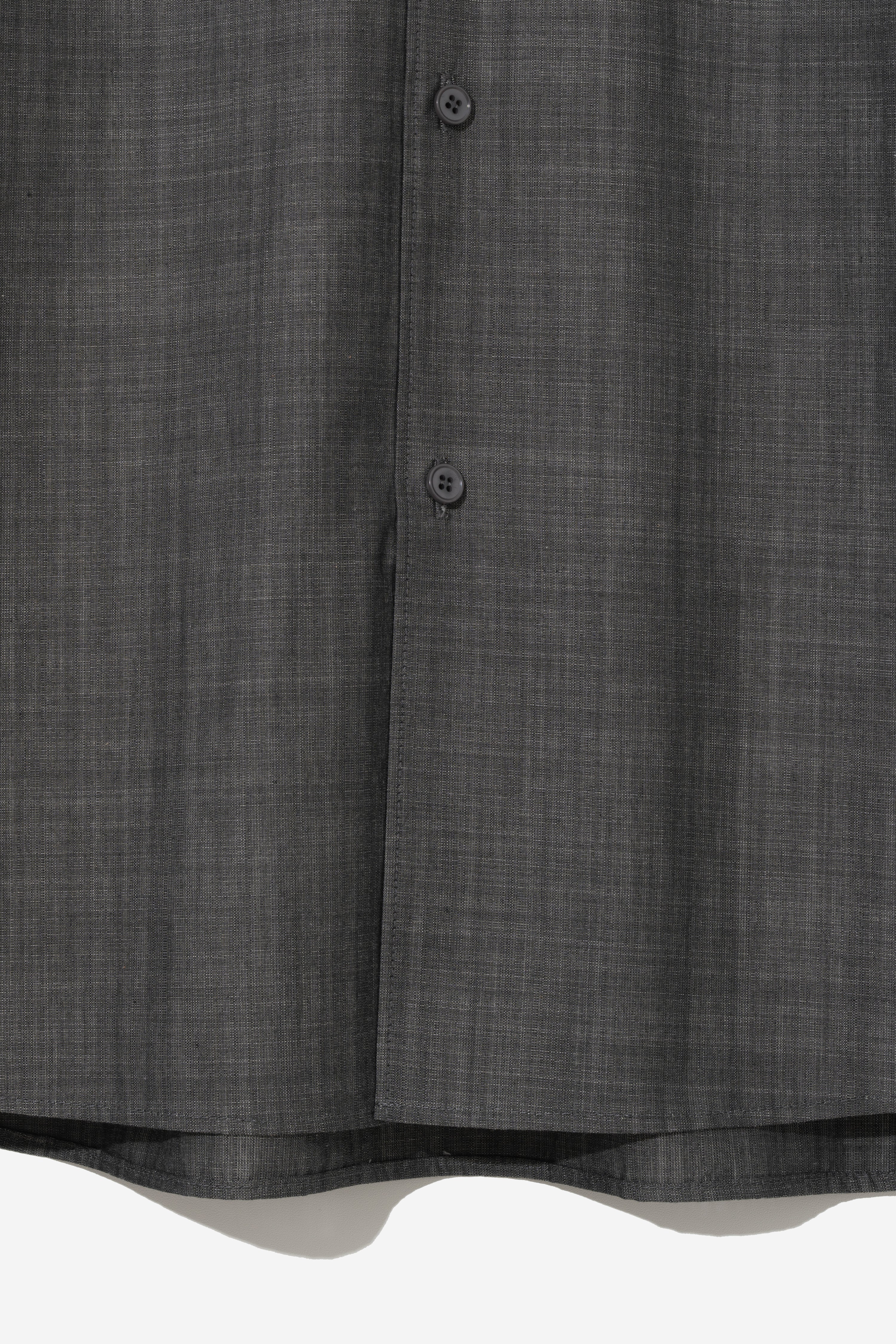 Organic Typewriter Cotton Shirt - Glen Charcoal