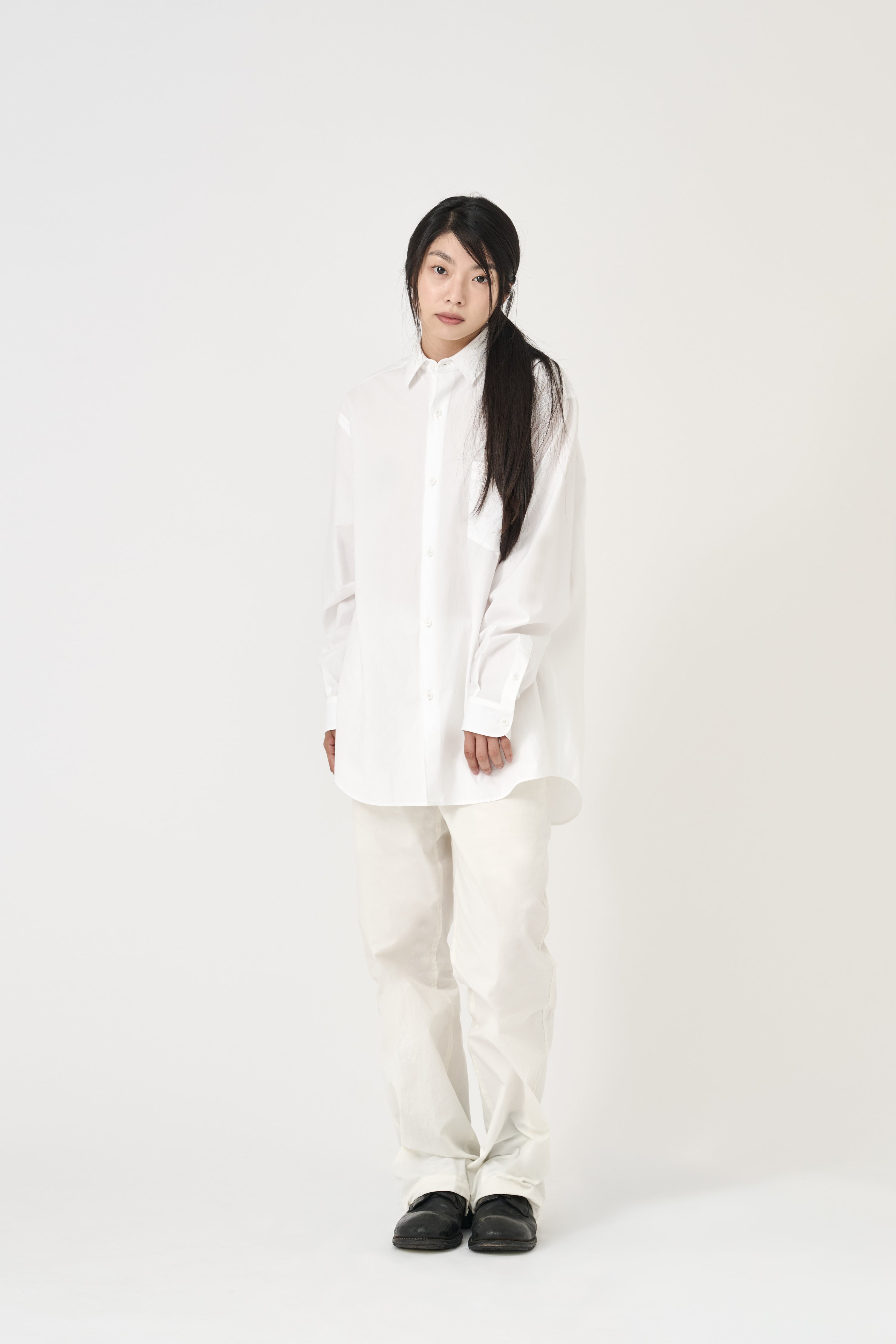 Organic Typewriter Cotton Shirt - Pure White