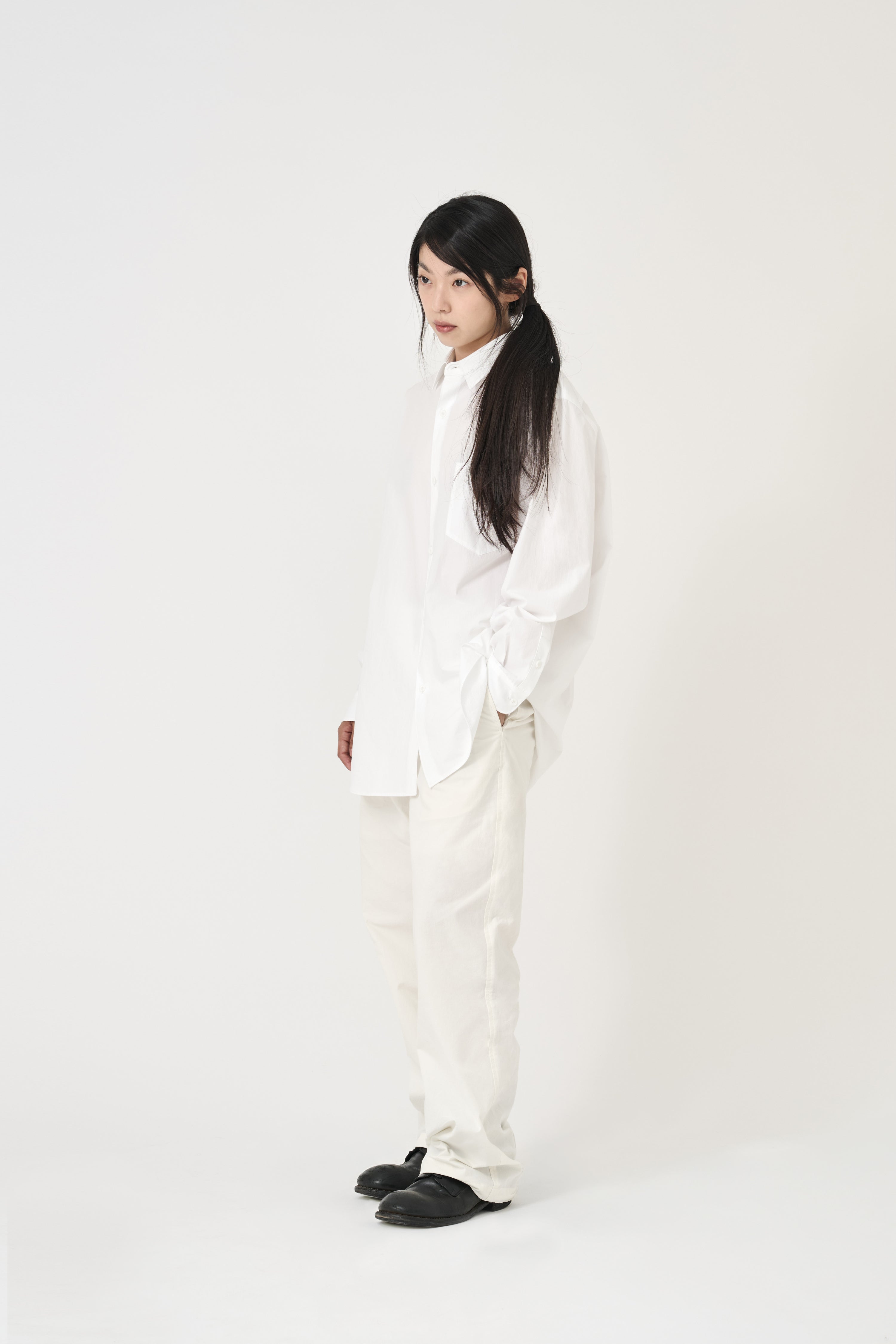 Organic Typewriter Cotton Shirt - Pure White