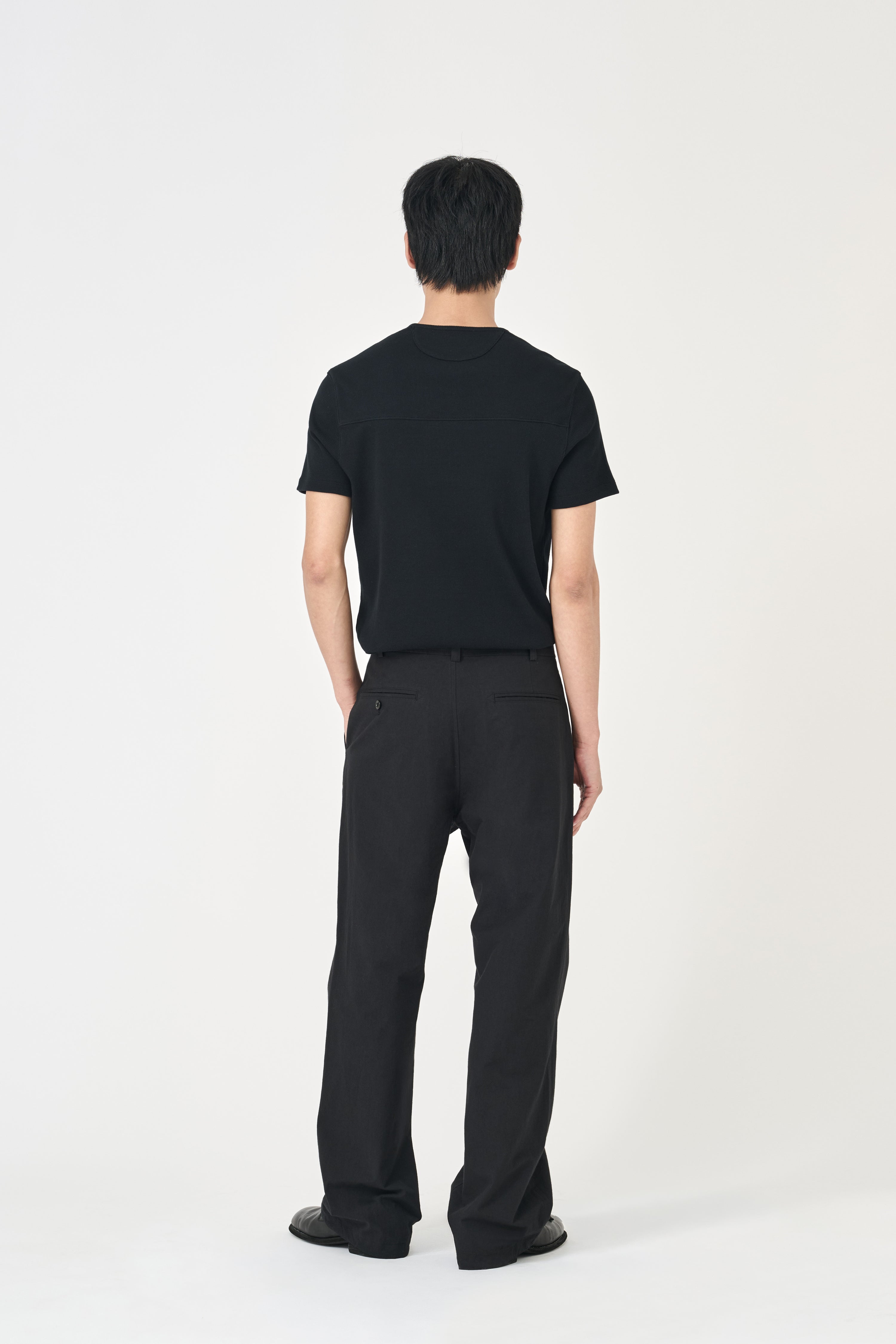 Relaxed Straight Trousers - Black