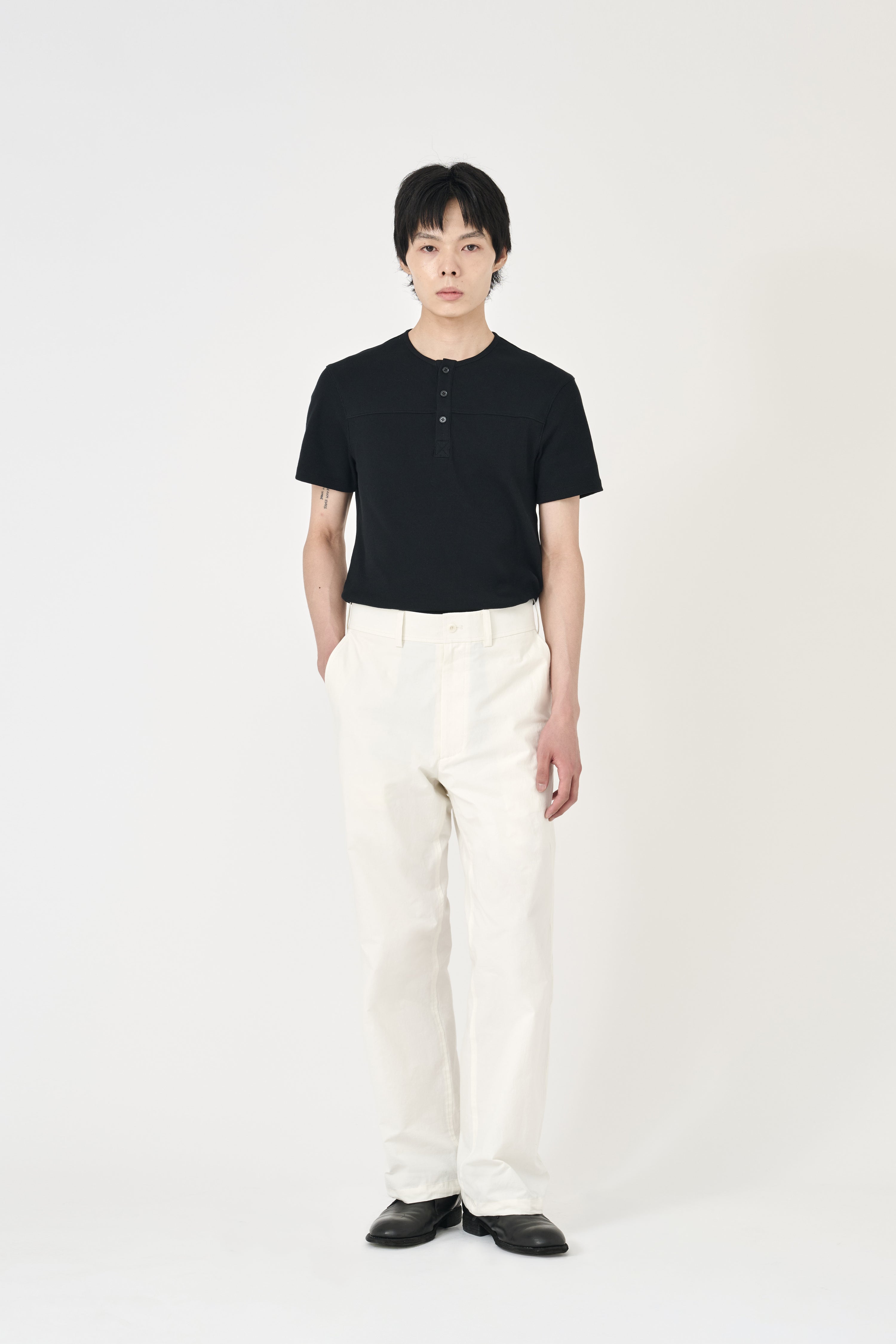 Relaxed Straight Trousers - Ecru