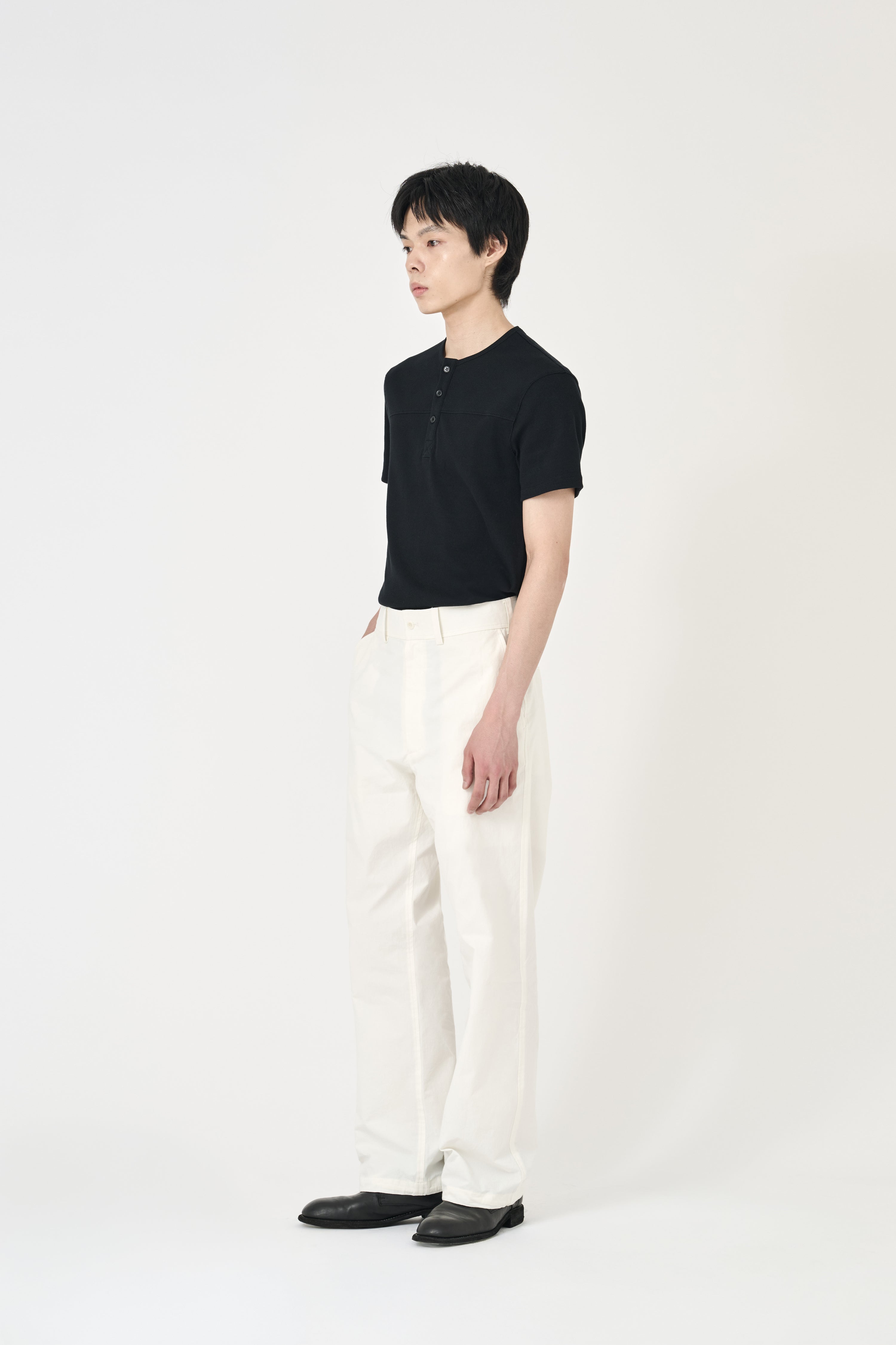 Relaxed Straight Trousers - Ecru