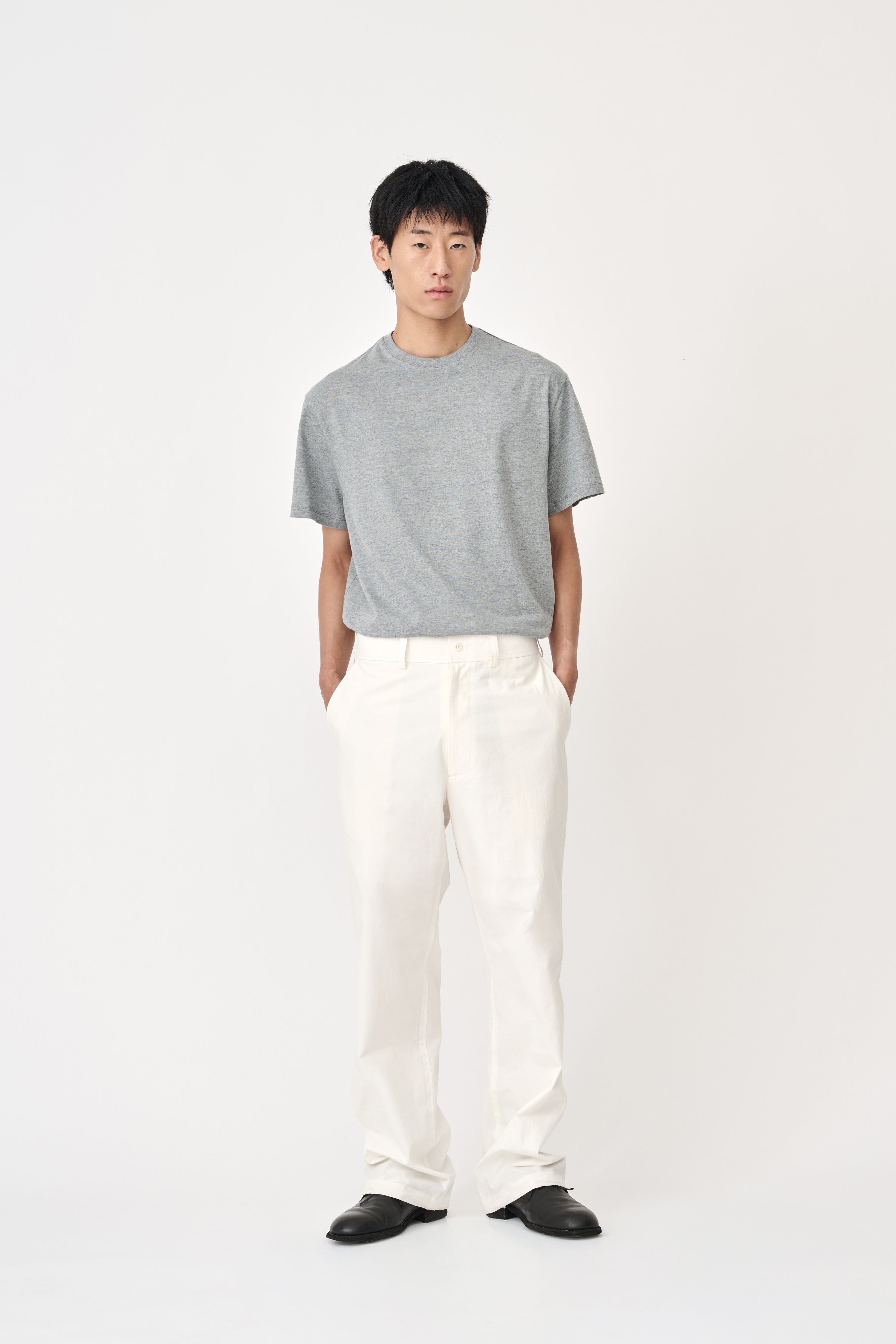 Relaxed Straight Trousers - Ecru