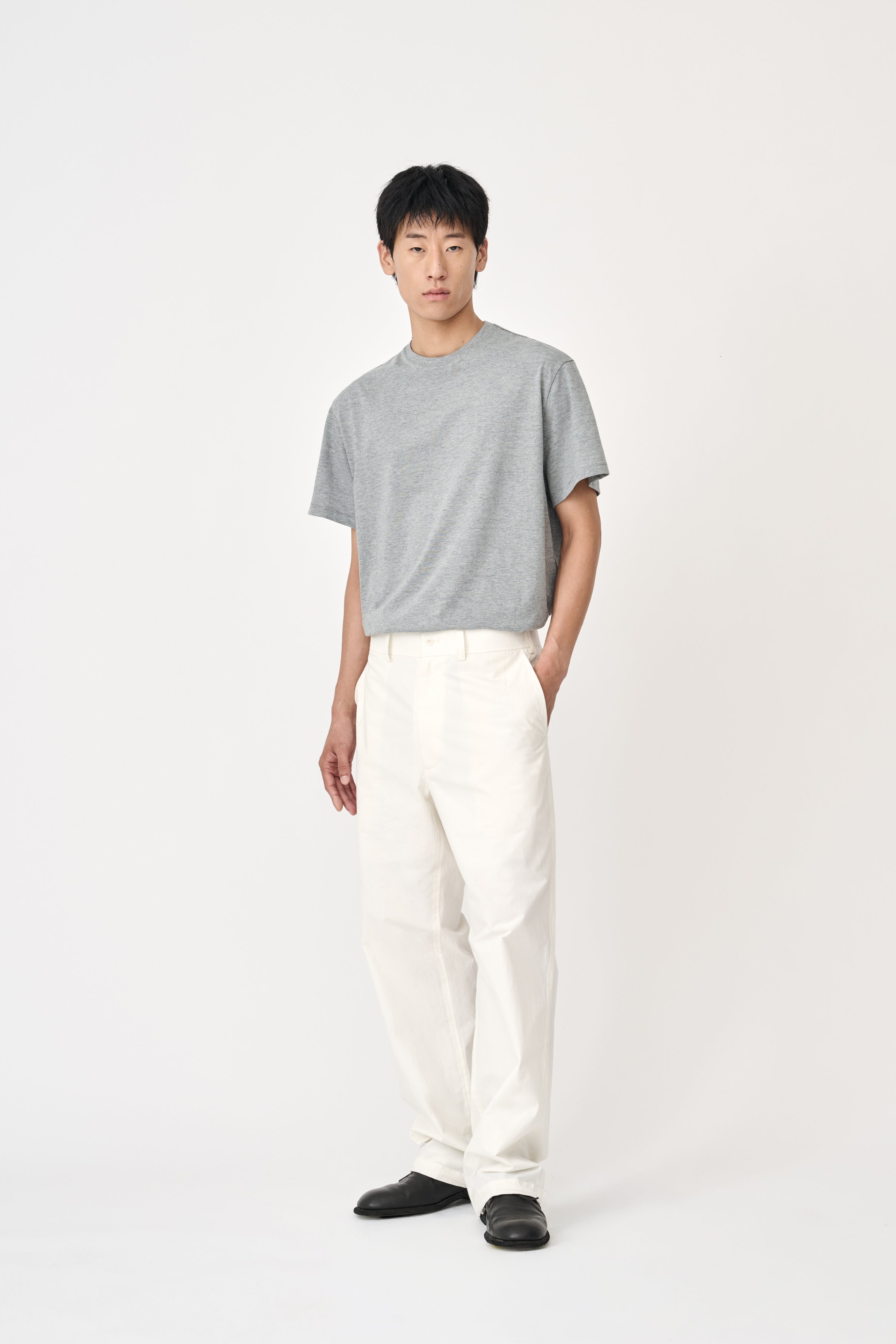 Relaxed Straight Trousers - Ecru