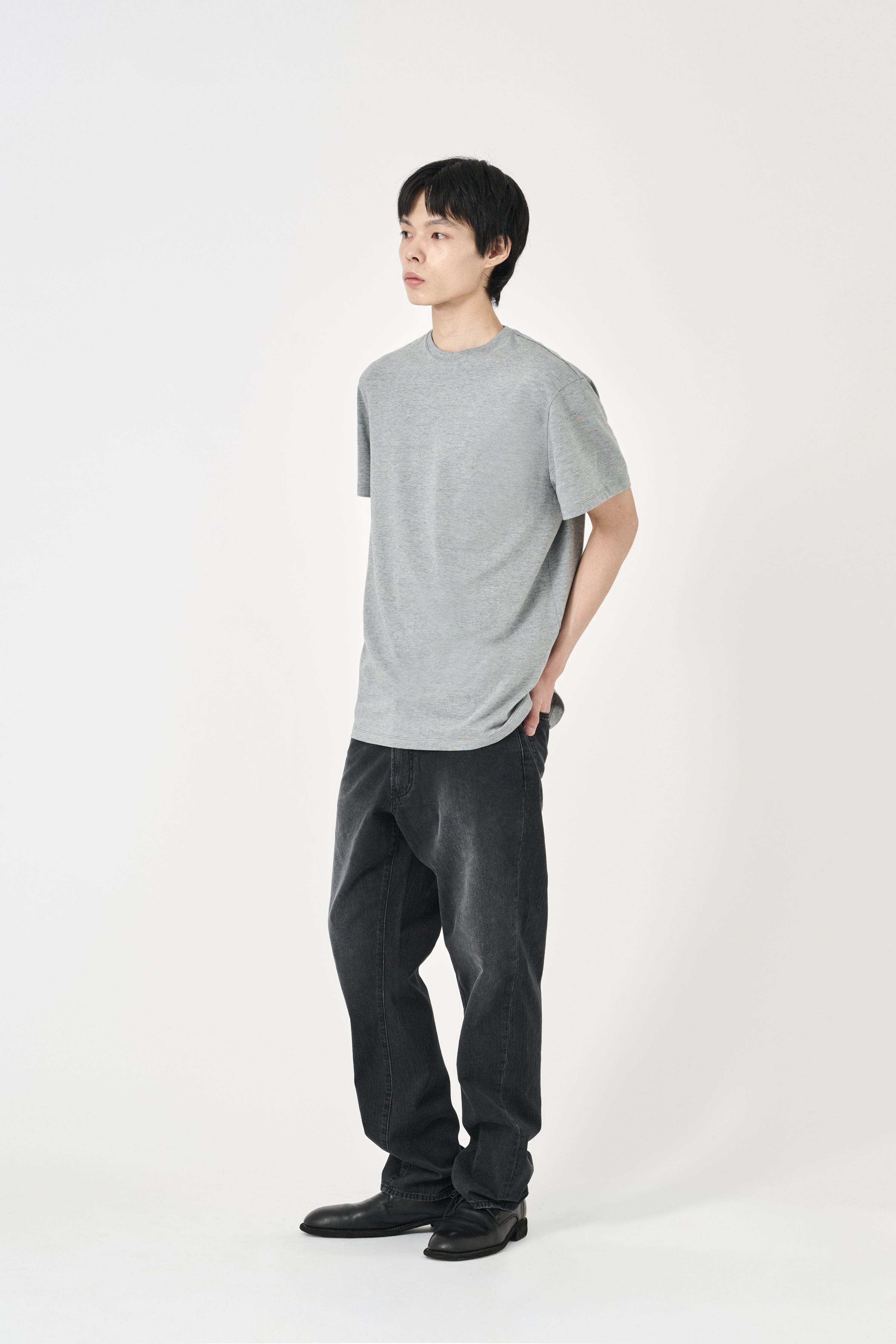 Relaxed Summer Wool Blend T-Shirt - Ash Gray