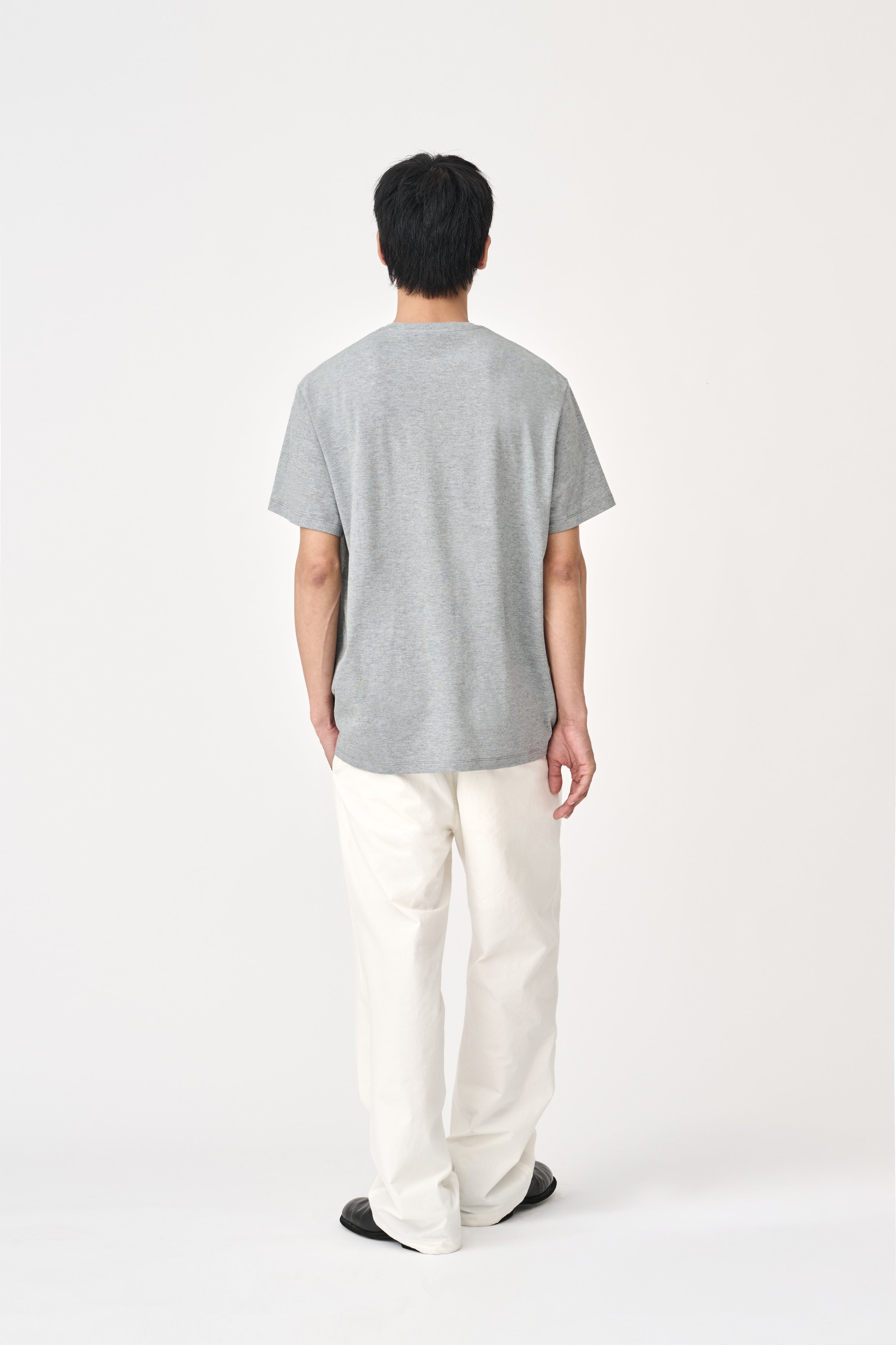 Relaxed Summer Wool Blend T-Shirt - Ash Gray