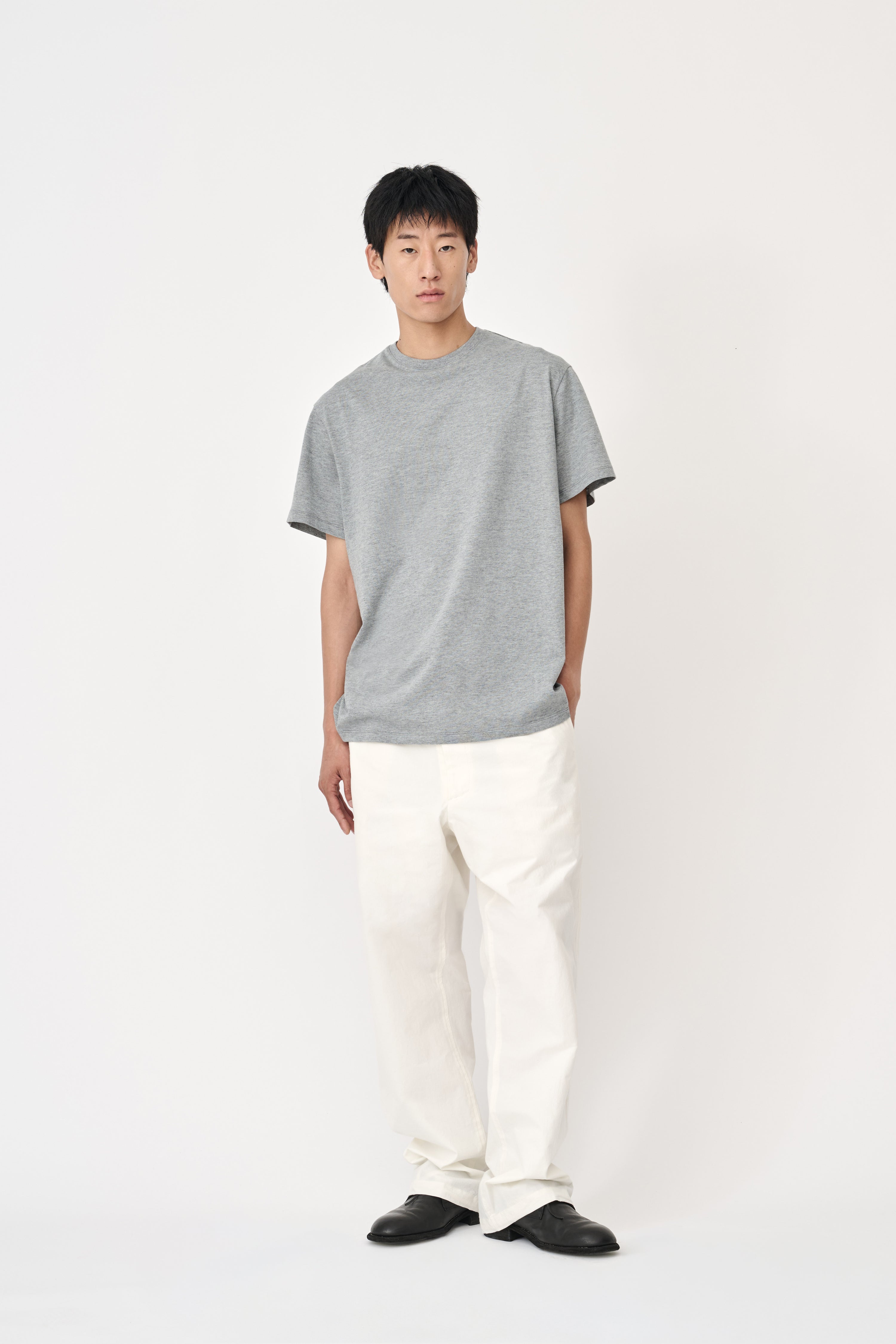 Relaxed Summer Wool Blend T-Shirt - Ash Gray