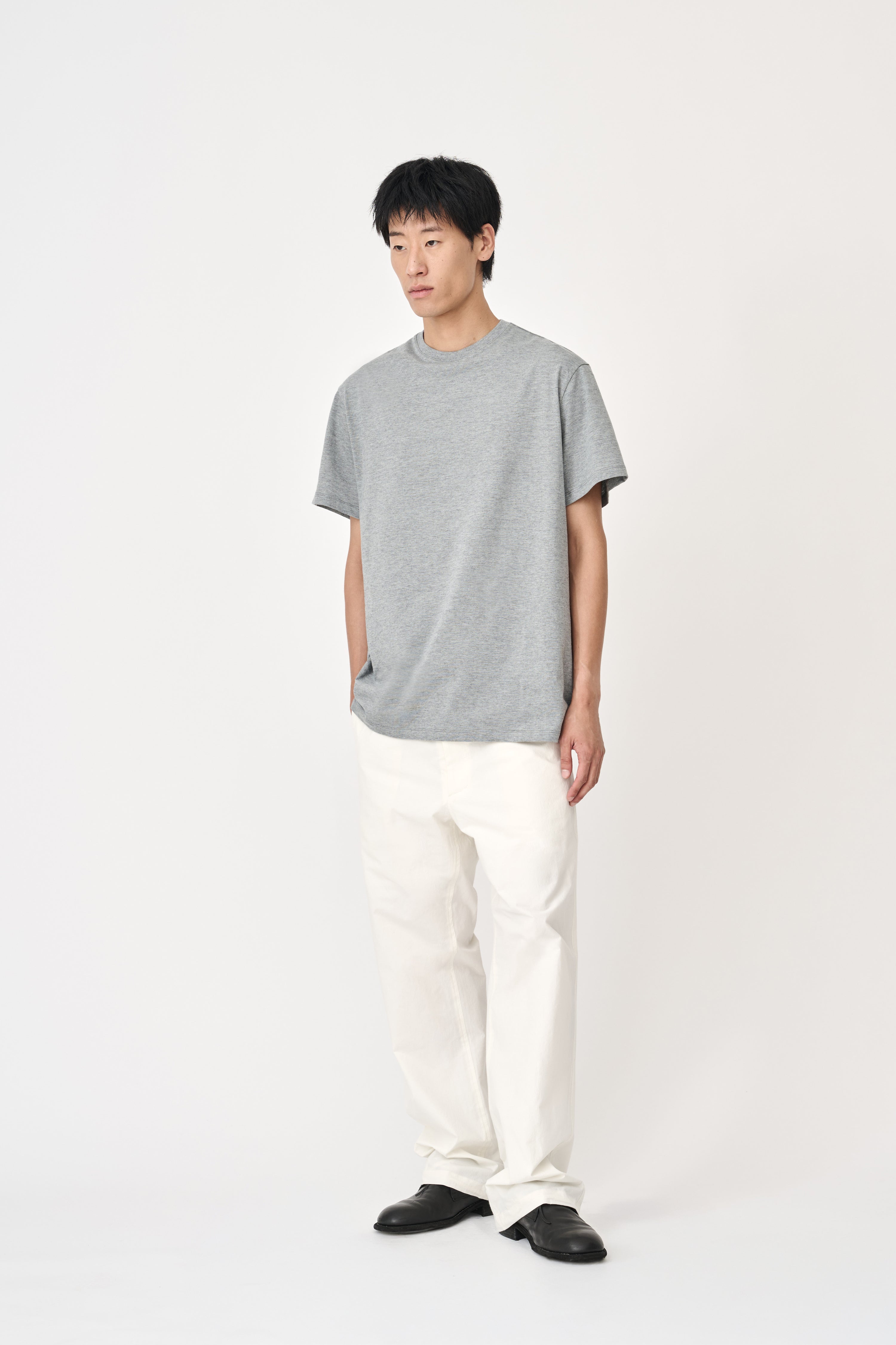 Relaxed Summer Wool Blend T-Shirt - Ash Gray