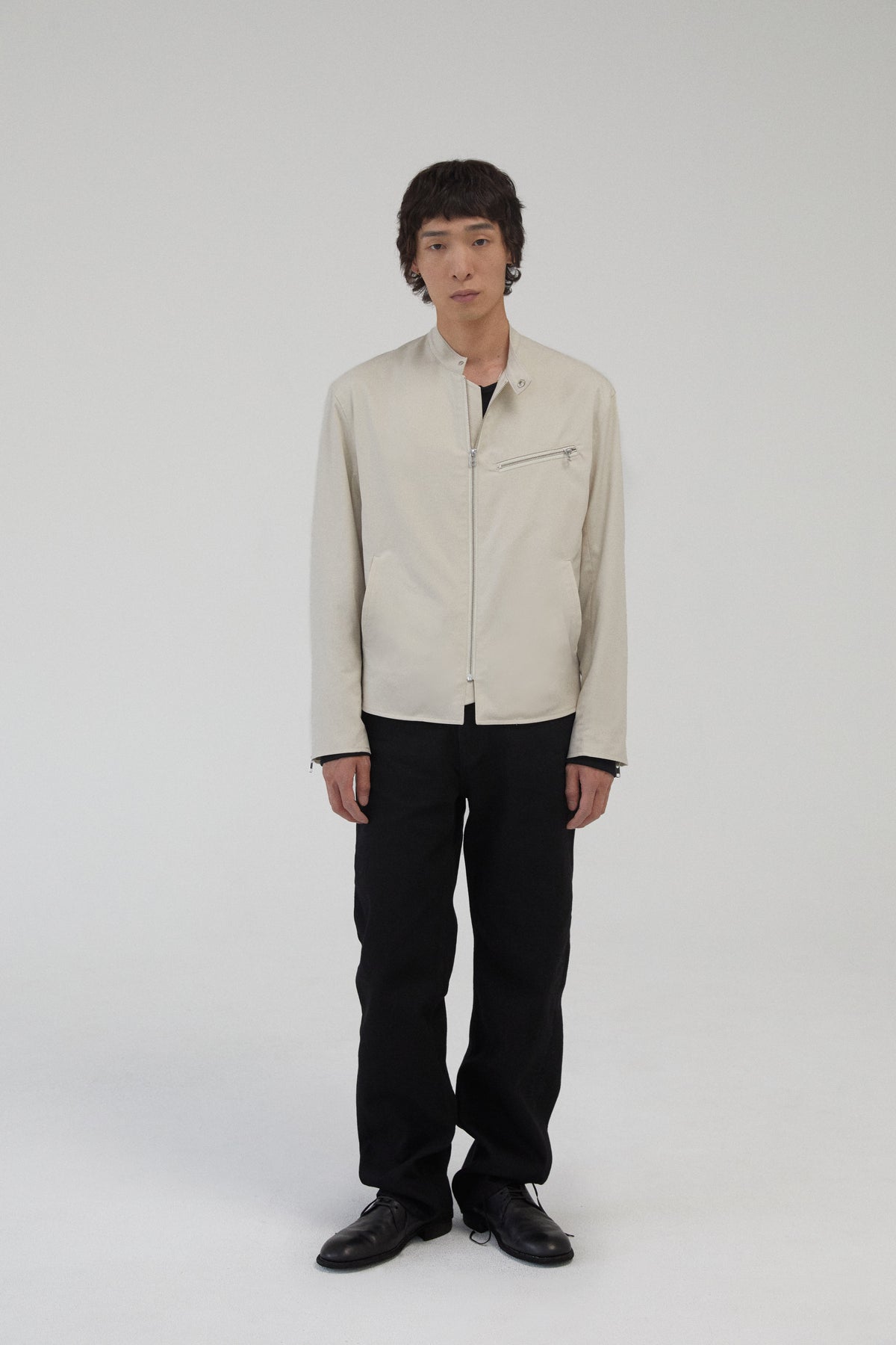 Stand Collar Jacket - Natural Ivory
