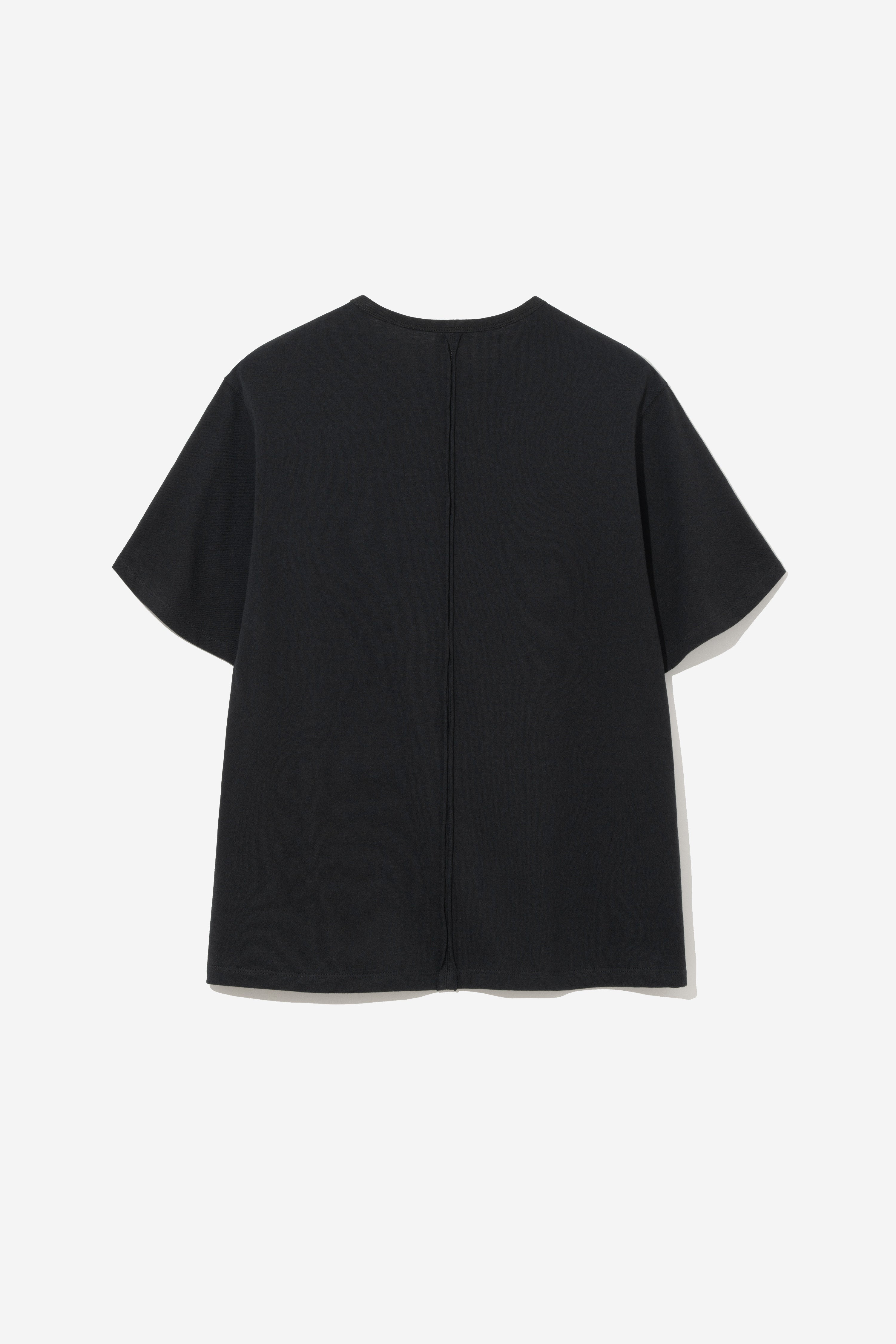 Structured Organic Cotton T-Shirt - Off Black