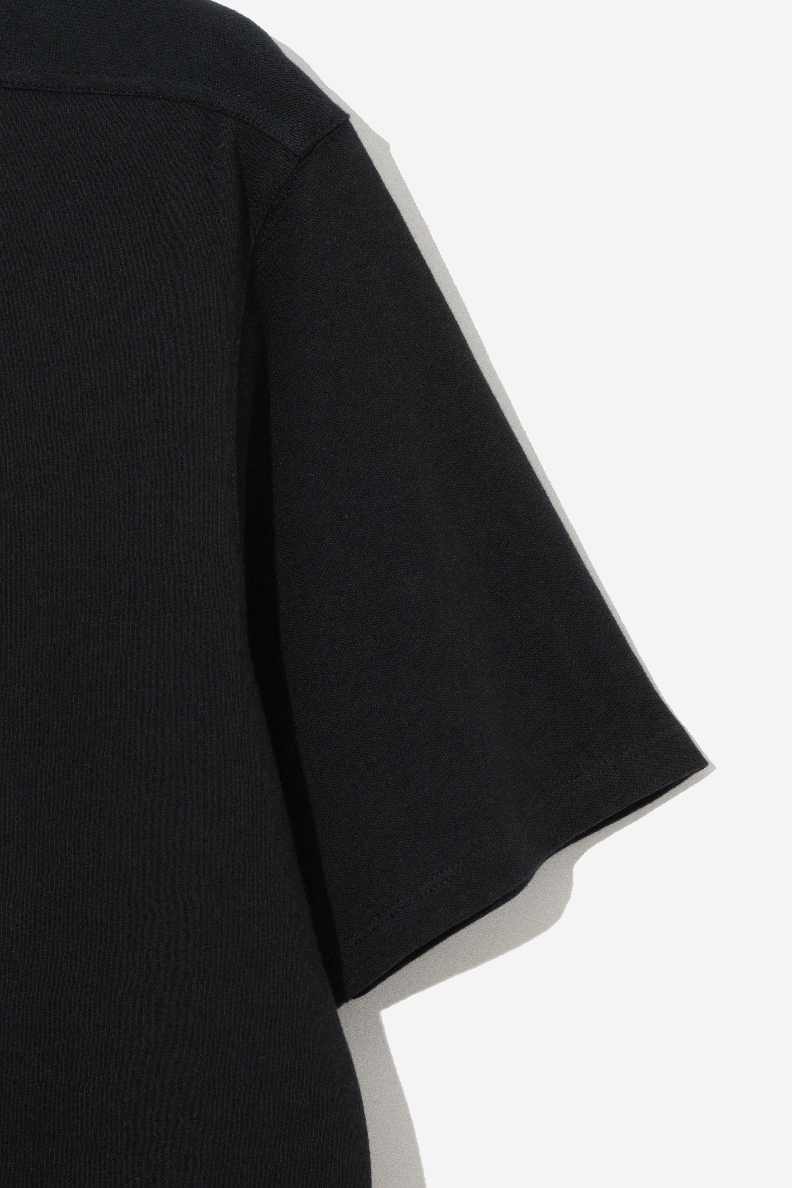 Structured Organic Cotton T-Shirt - Off Black
