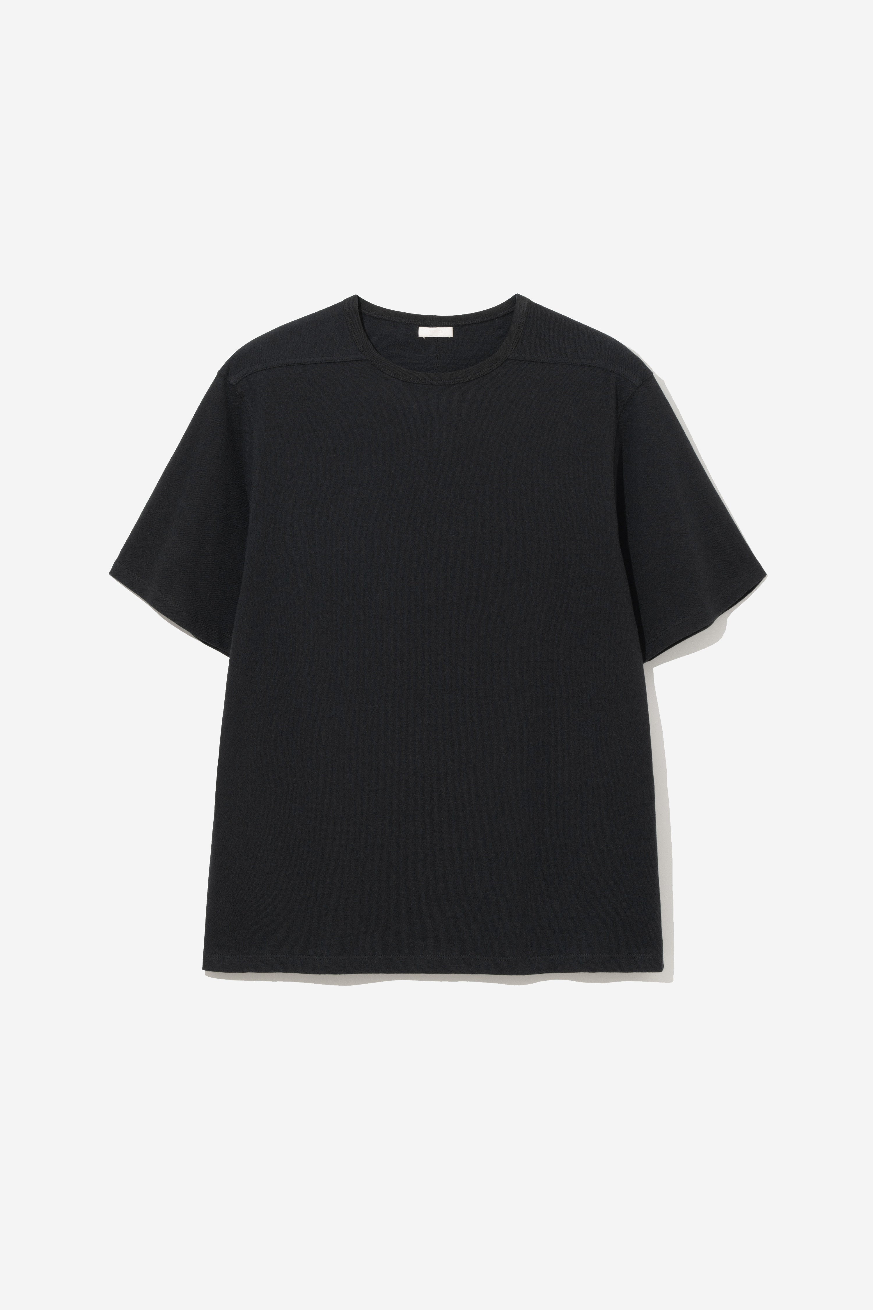 Structured Organic Cotton T-Shirt - Off Black