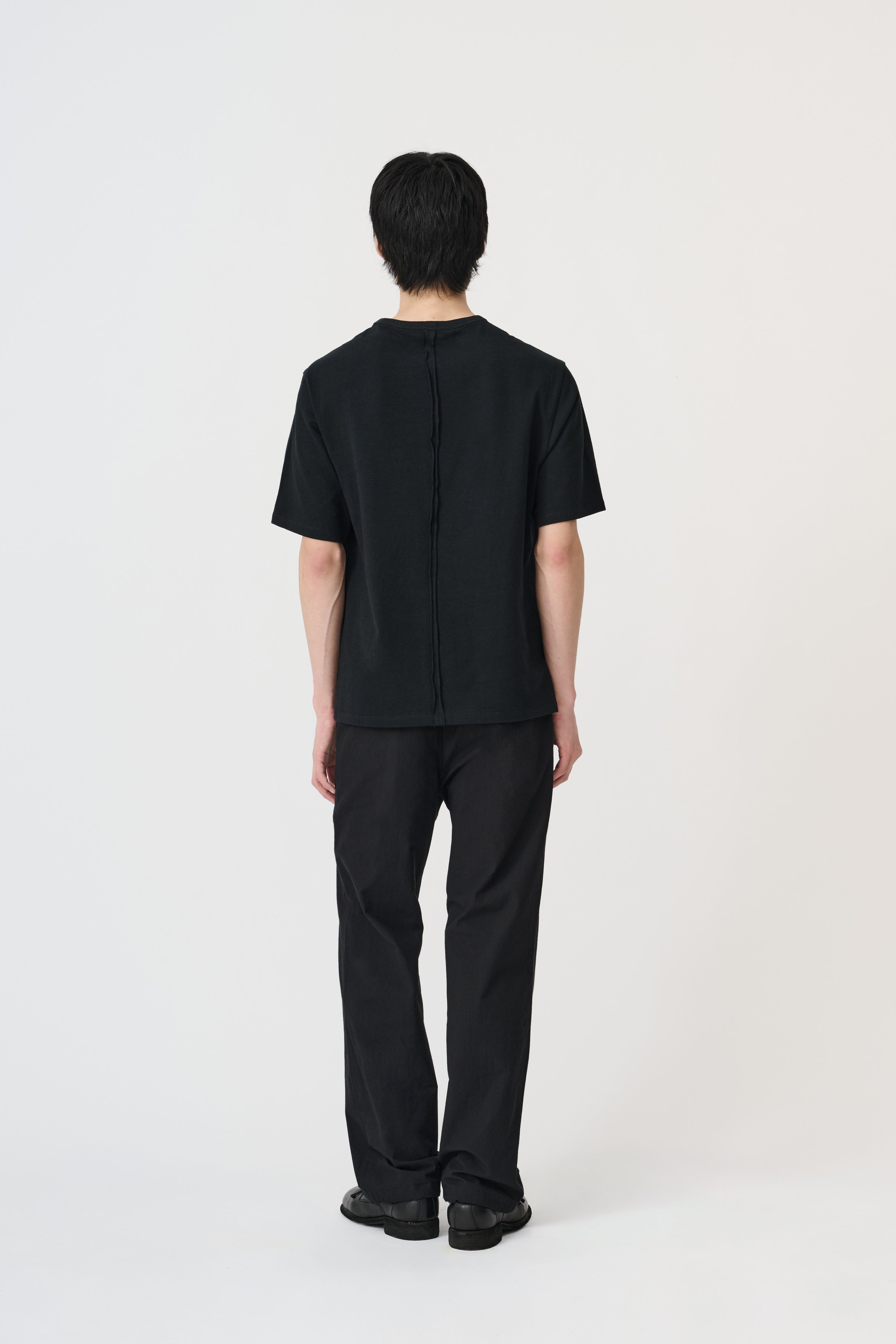 Structured Organic Cotton T-Shirt - Off Black
