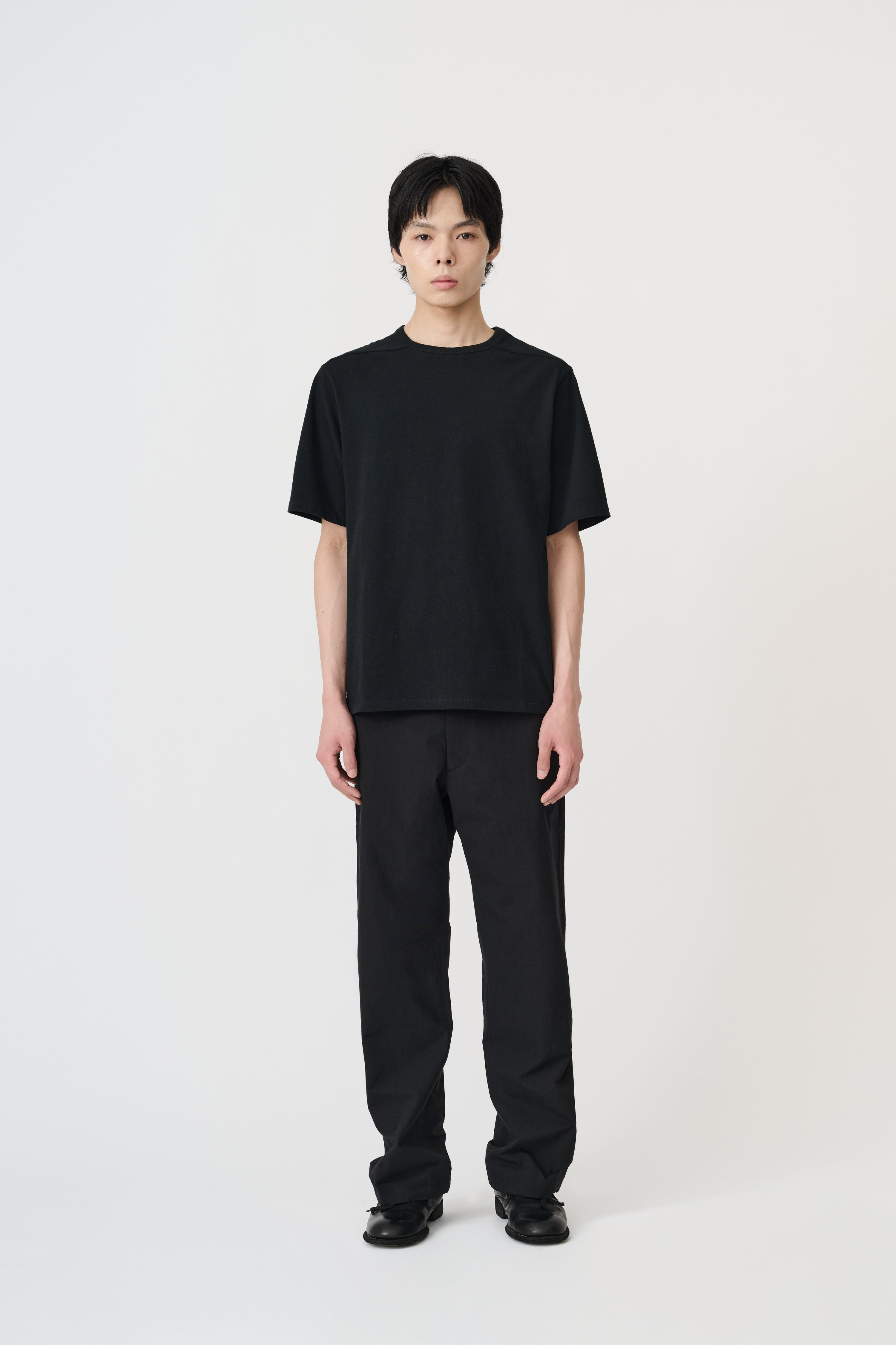 Structured Organic Cotton T-Shirt - Off Black