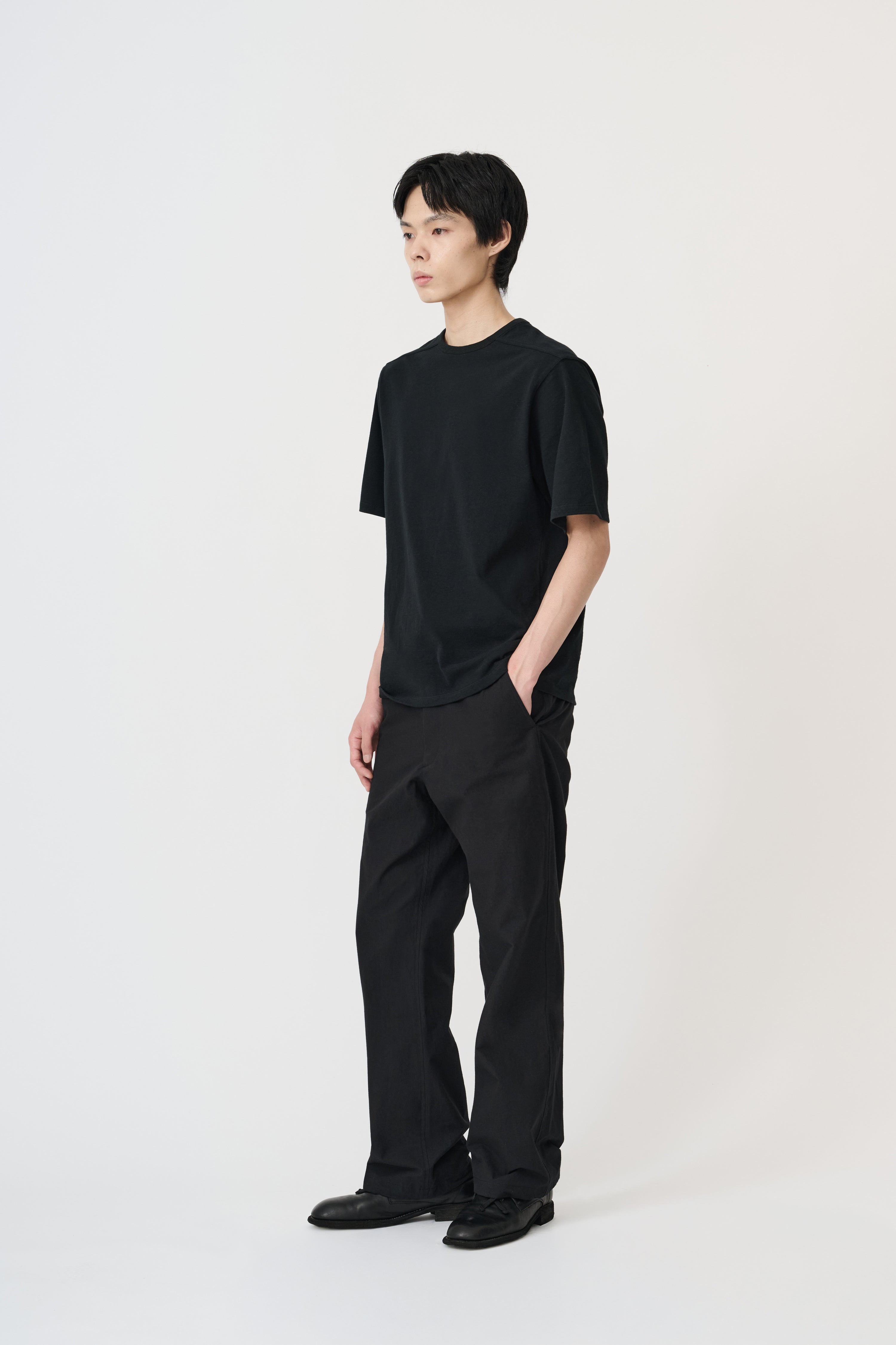 Structured Organic Cotton T-Shirt - Off Black